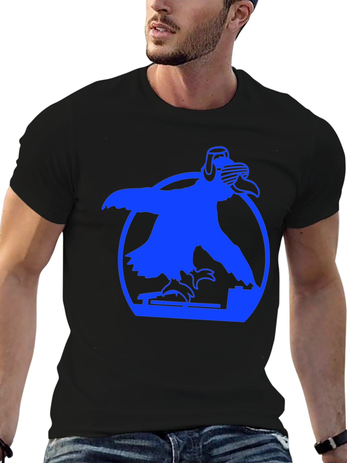 DJ Bird Graphic Tee - Cool Crow T-Shirt