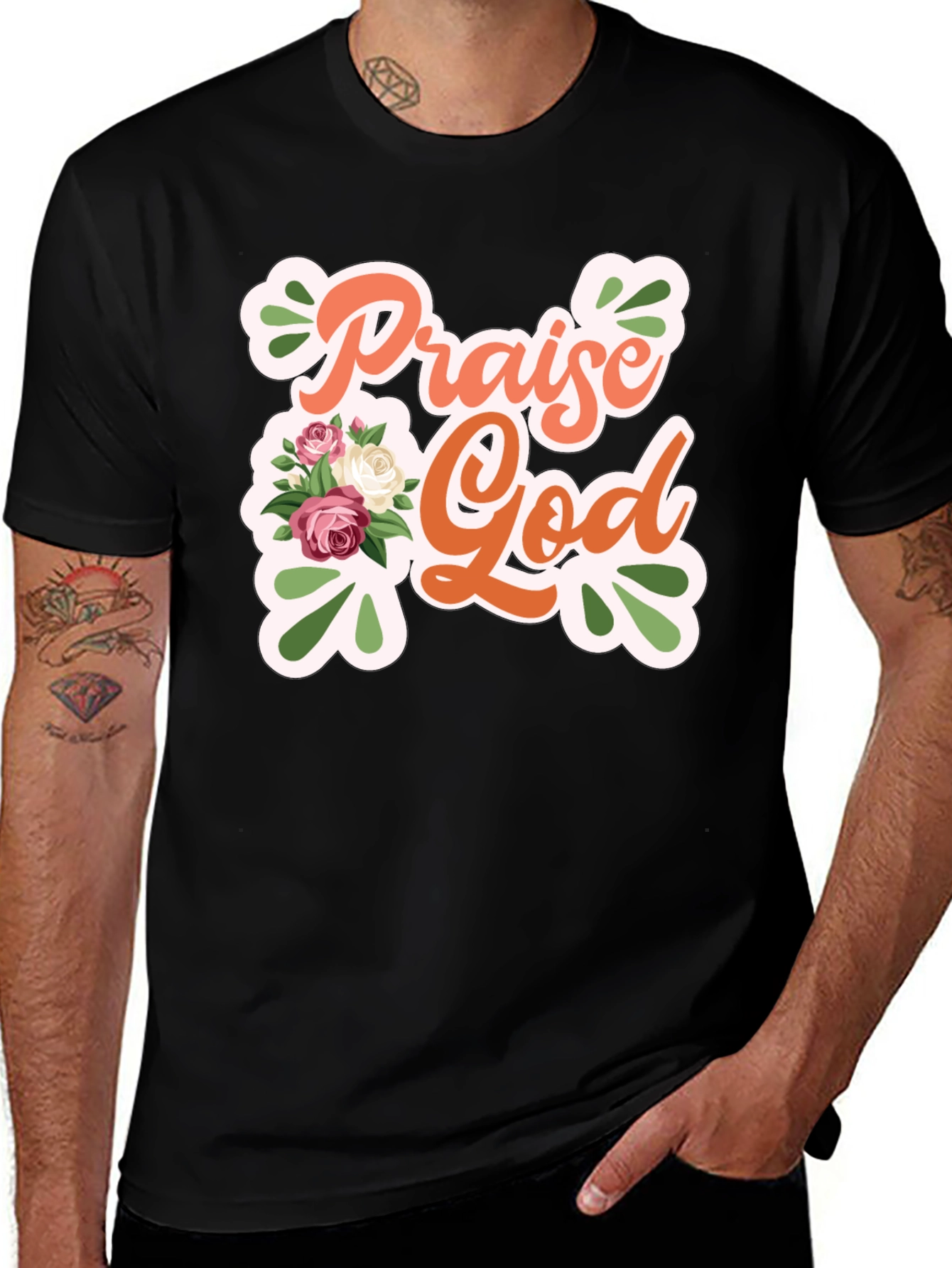 Praise God Floral Graphic Tee