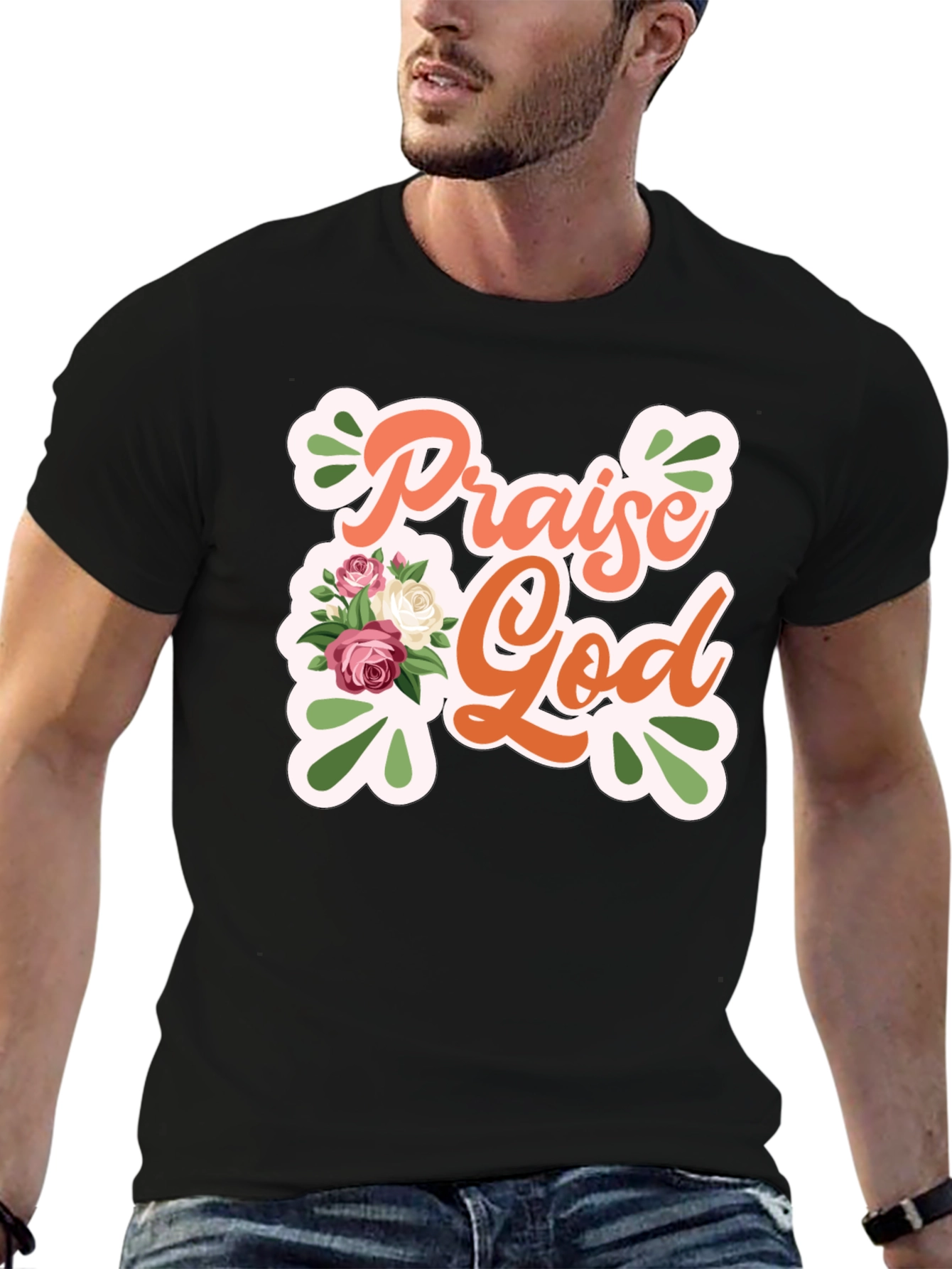 Praise God Floral Graphic Tee