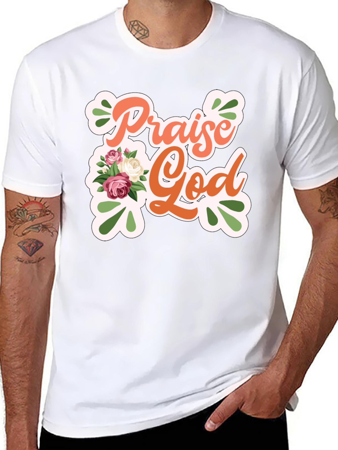 Praise God Floral Graphic Tee