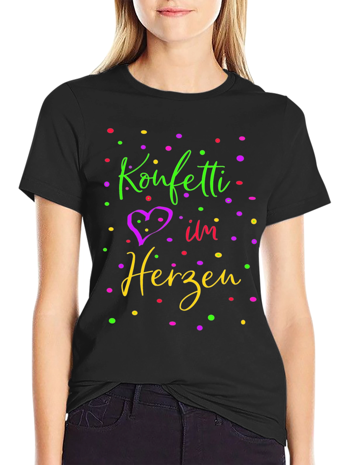 Konfetti Im Herzen Black Graphic T-Shirt