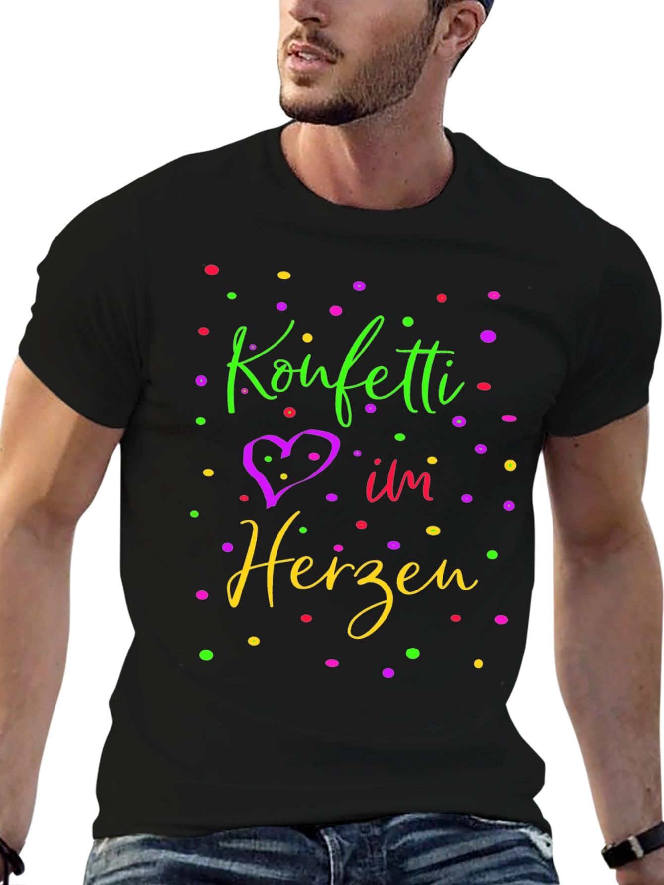 Konfetti Im Herzen Black Graphic T-Shirt