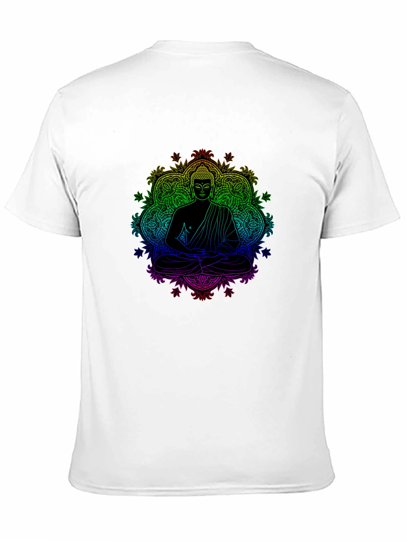Rainbow Buddha Graphic Black T-Shirt