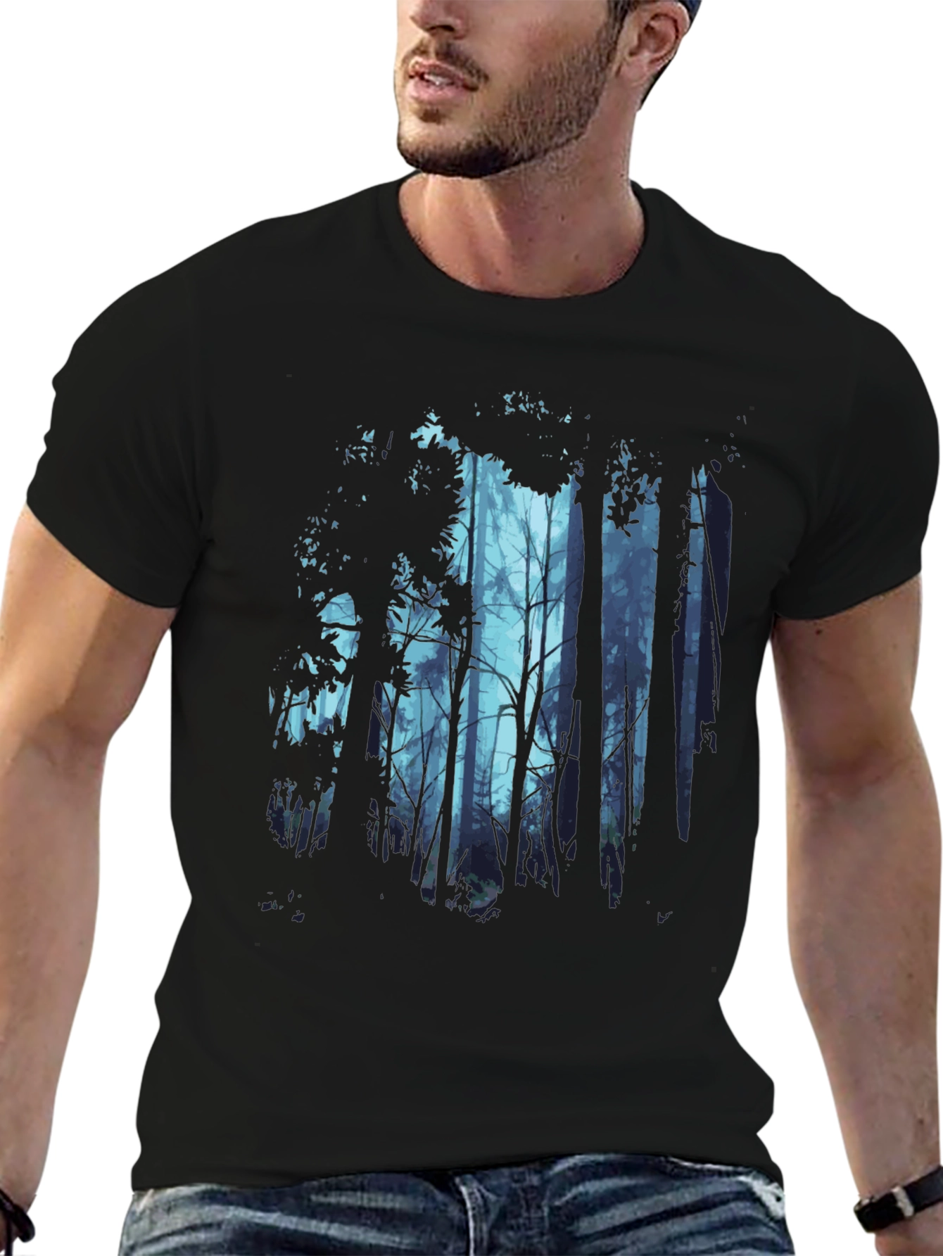 Mystic Forest Graphic Tee - Mens Black T-Shirt
