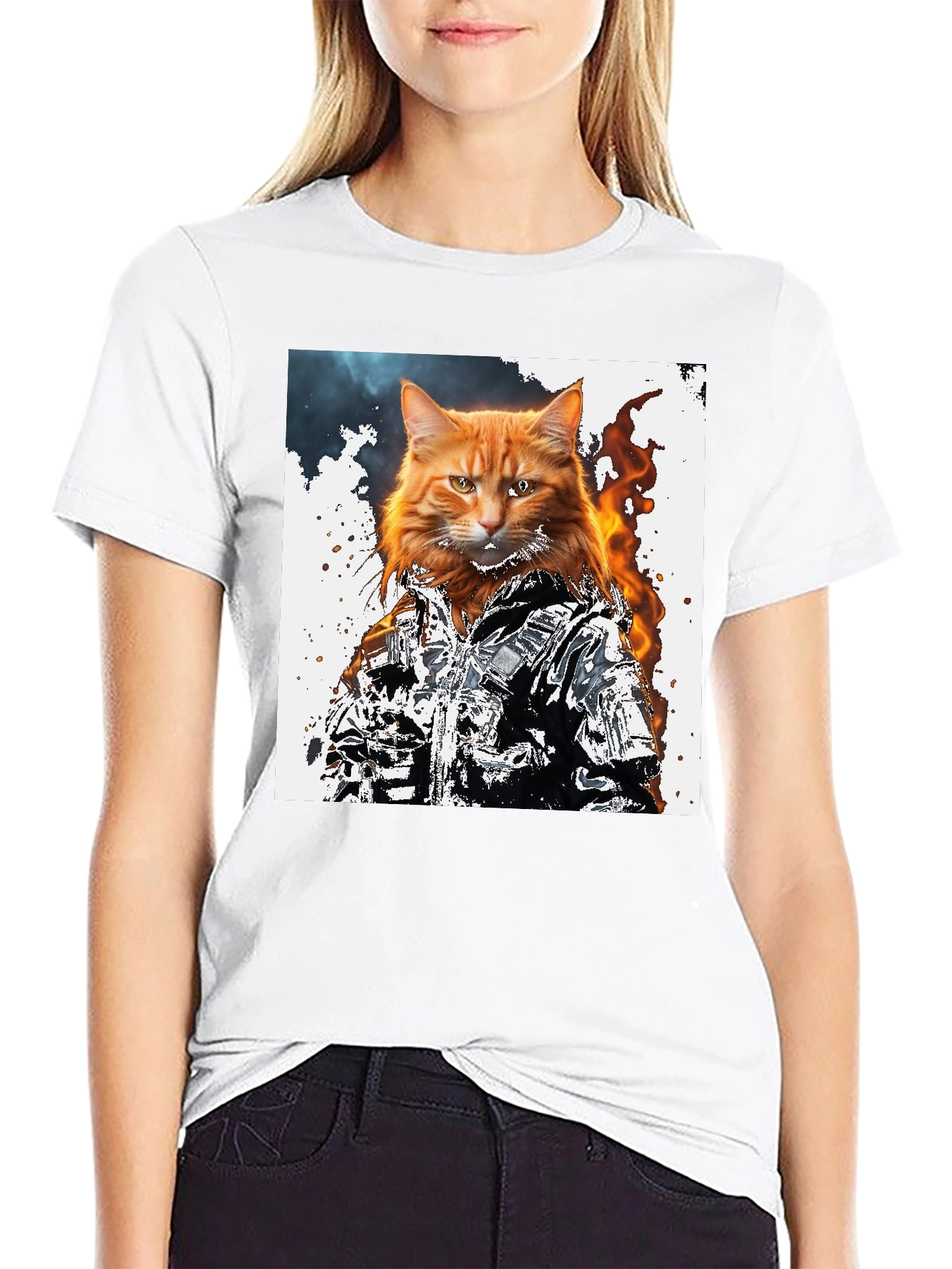 Cool Cat Graphic T-Shirt - Black