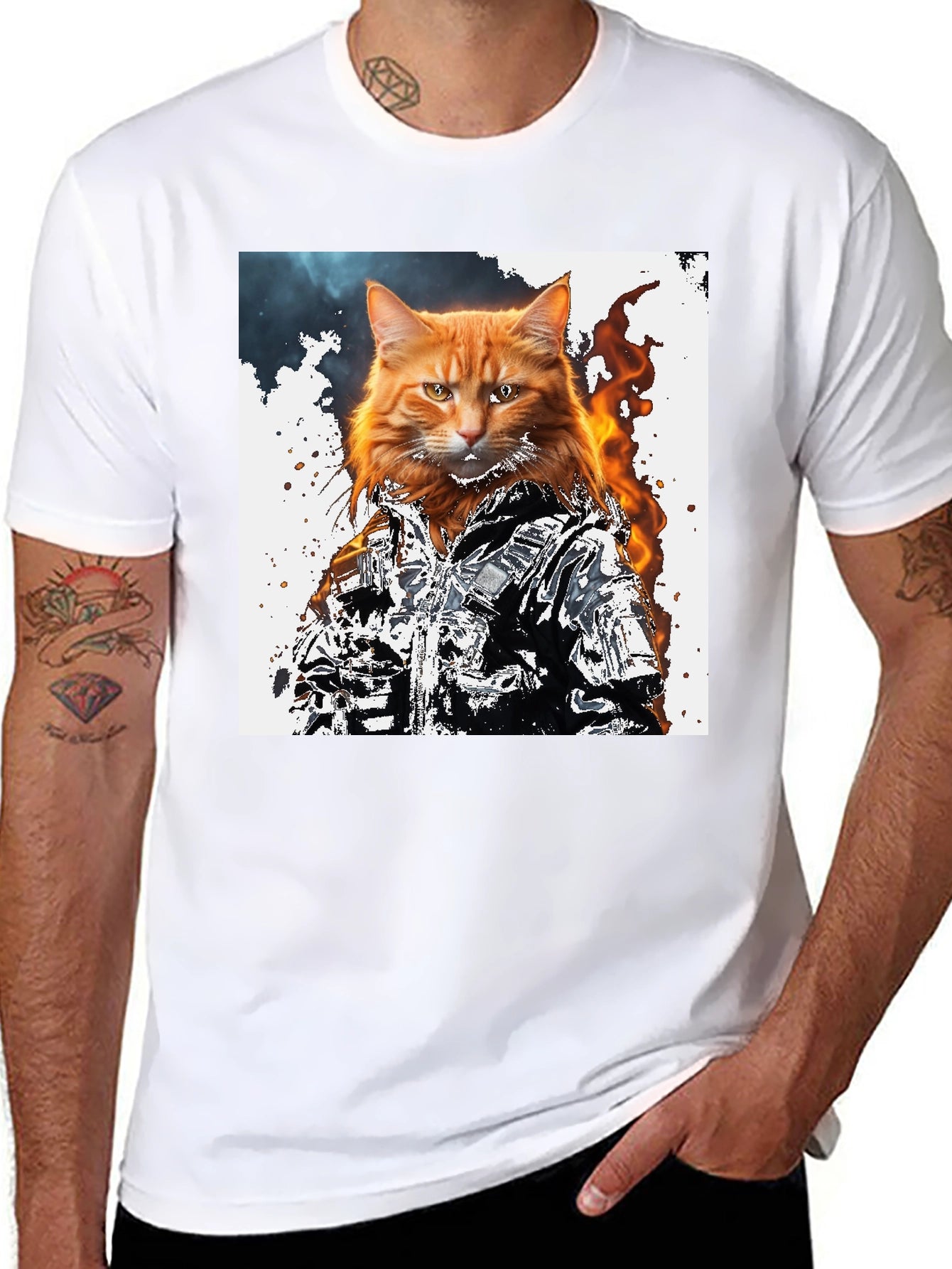 Cool Cat Graphic T-Shirt - Black