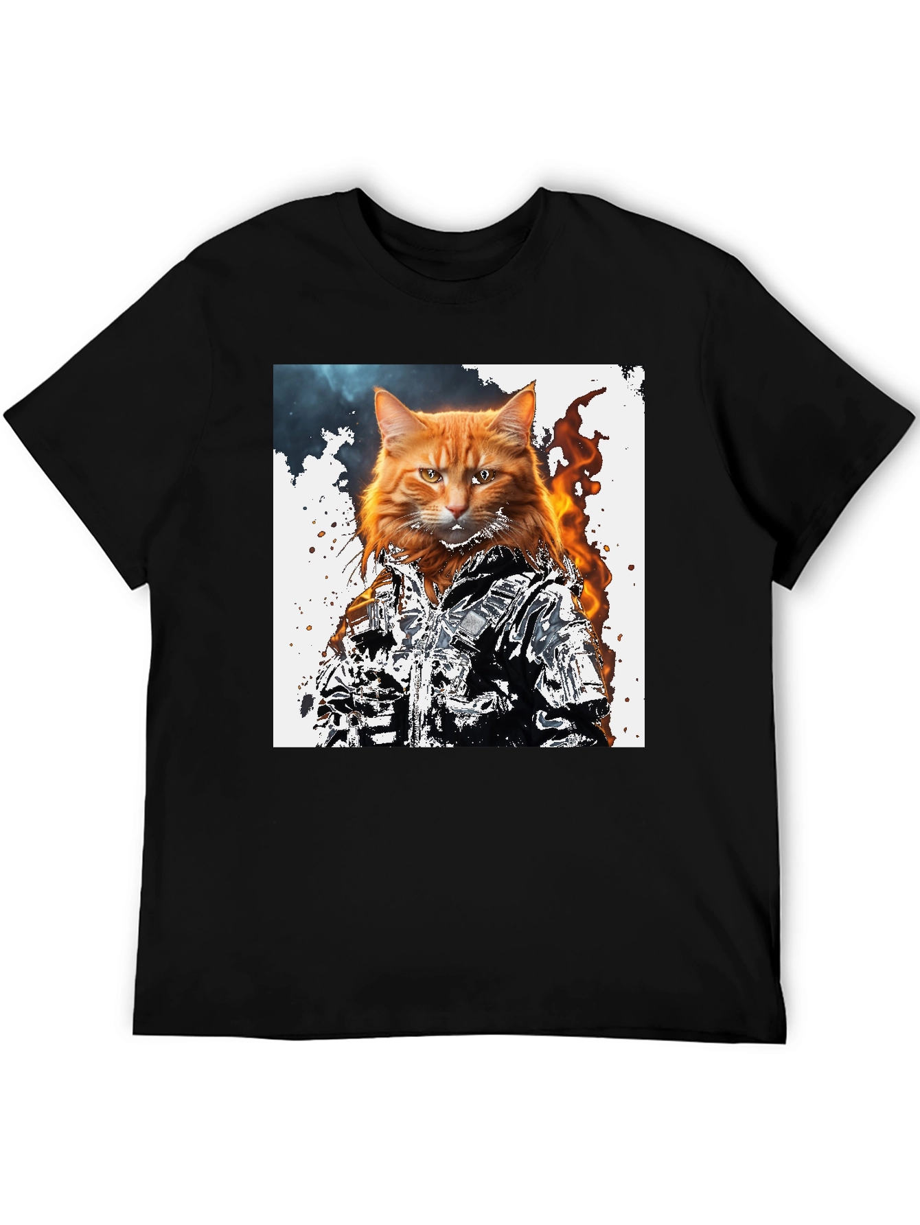 Cool Cat Graphic T-Shirt - Black