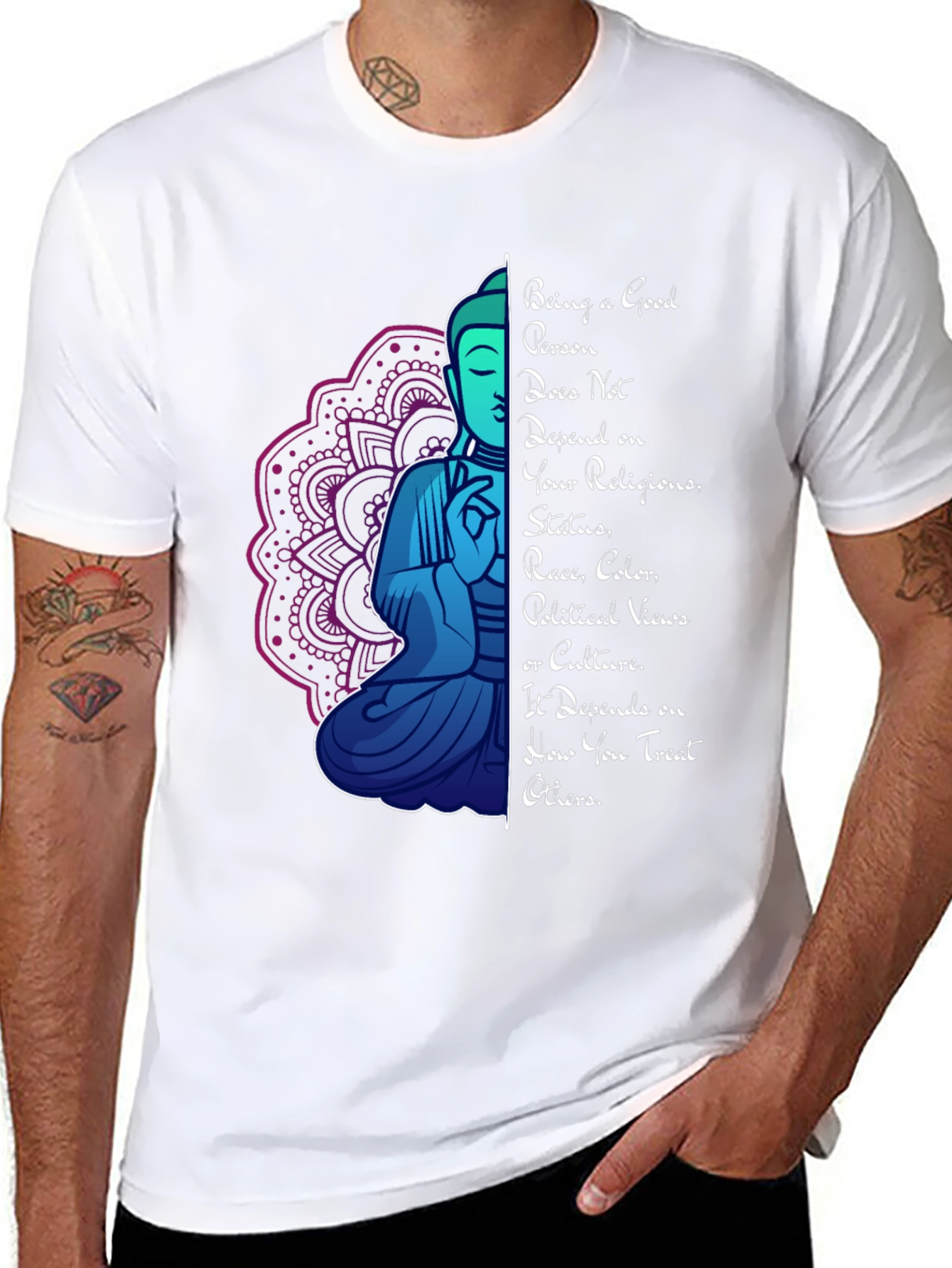 Being a Good Person T-Shirt Buddha Mandala Graphic Tee