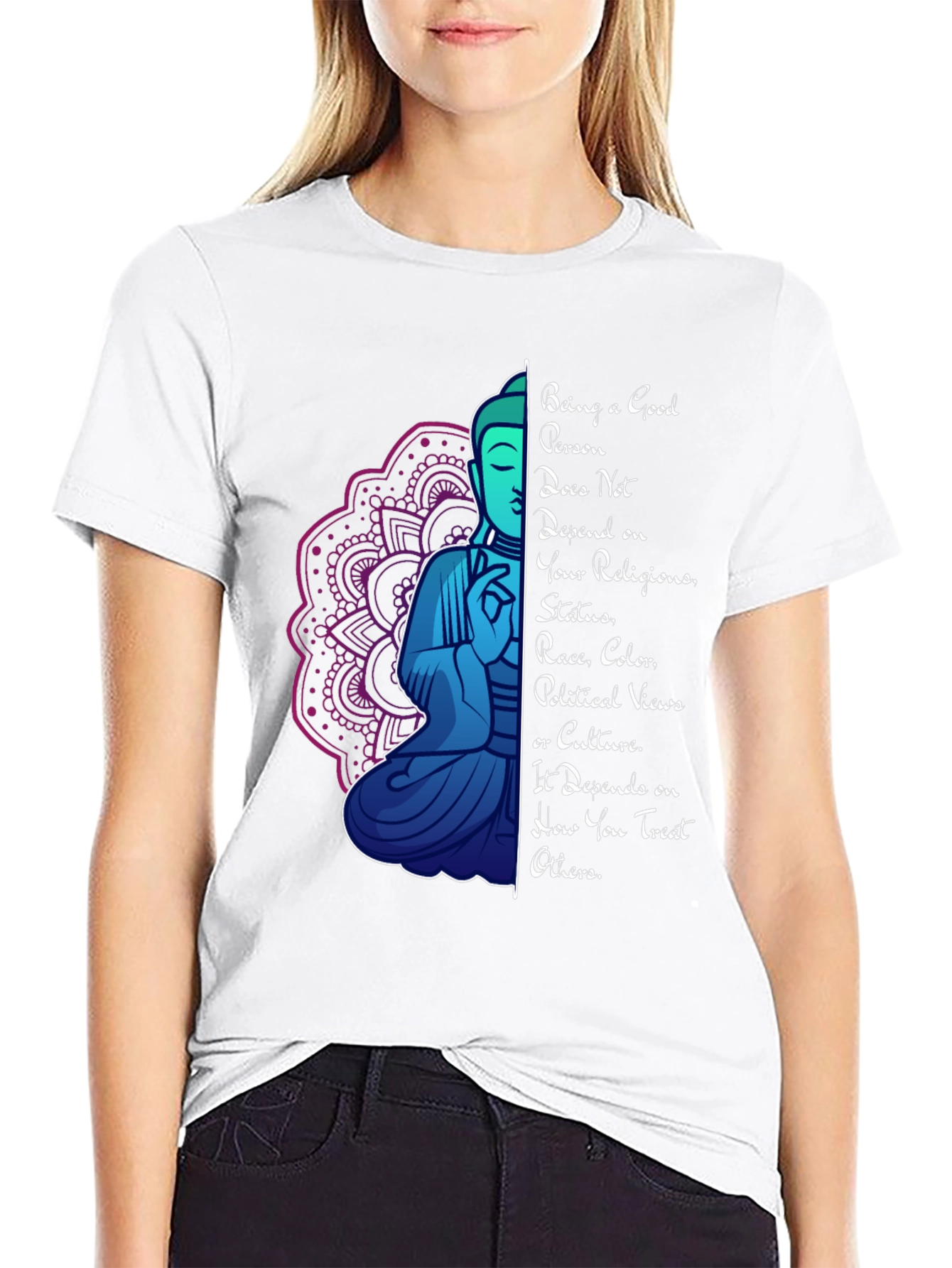 Being a Good Person T-Shirt Buddha Mandala Graphic Tee