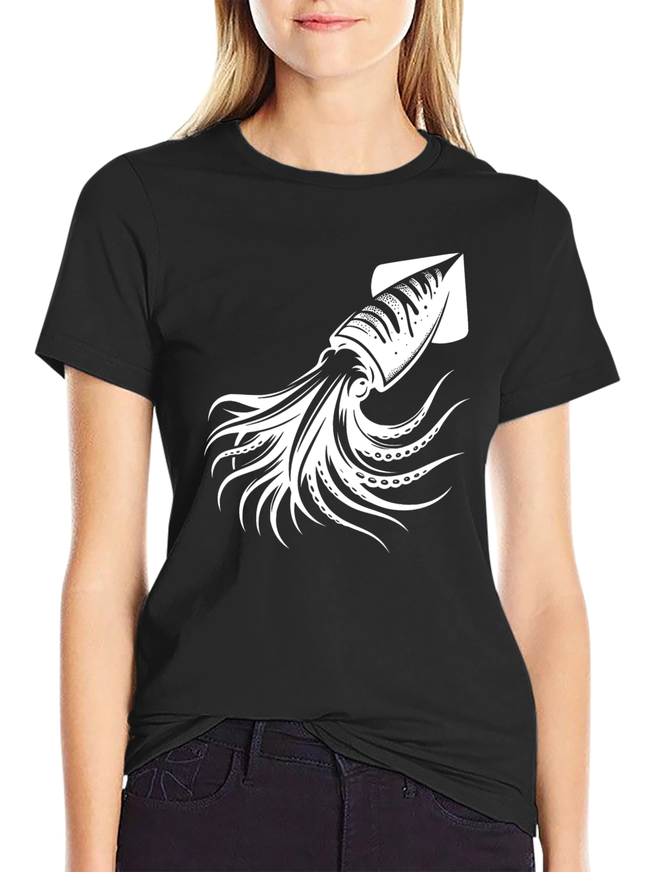 Squid Graphic T-Shirt - Black