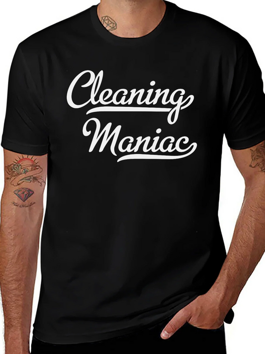 Cleaning Maniac Black Graphic T-Shirt