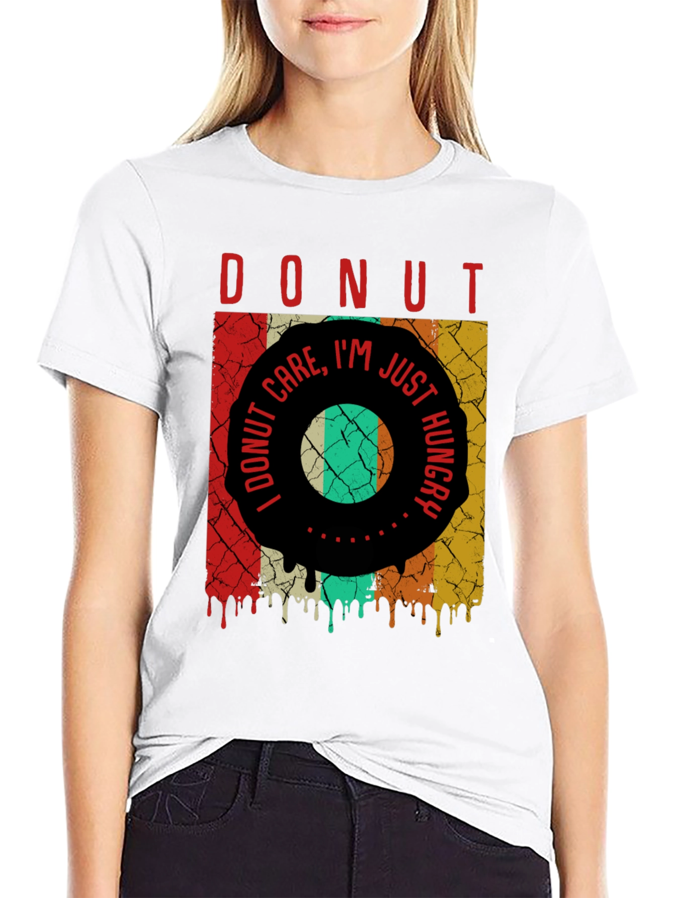 Donut Care Im Just Hungry Mens Graphic Tee