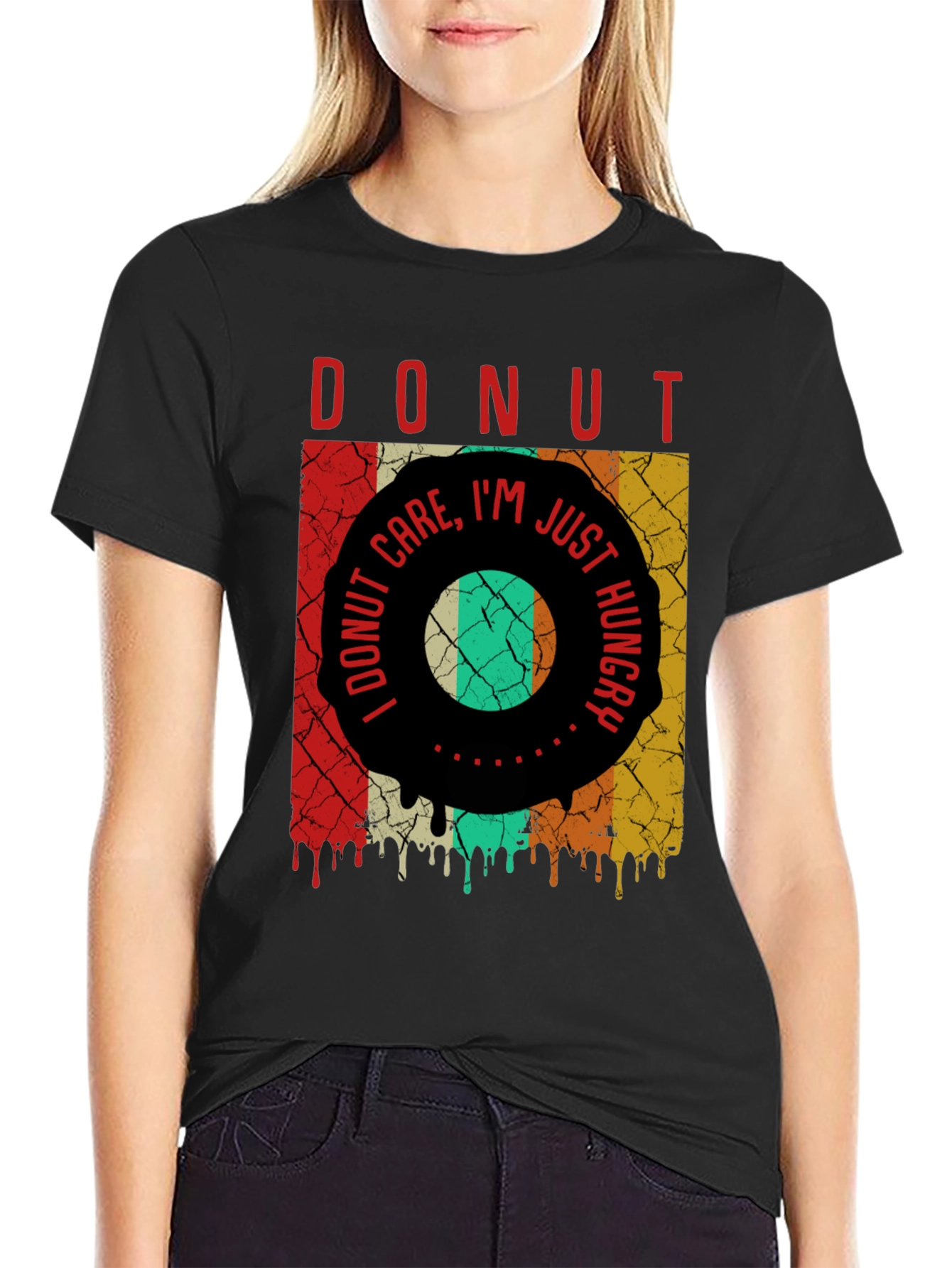 Donut Care Im Just Hungry Mens Graphic Tee