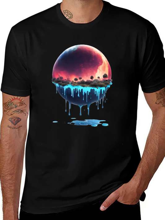 Melting Planet Graphic Tee - Unique Design