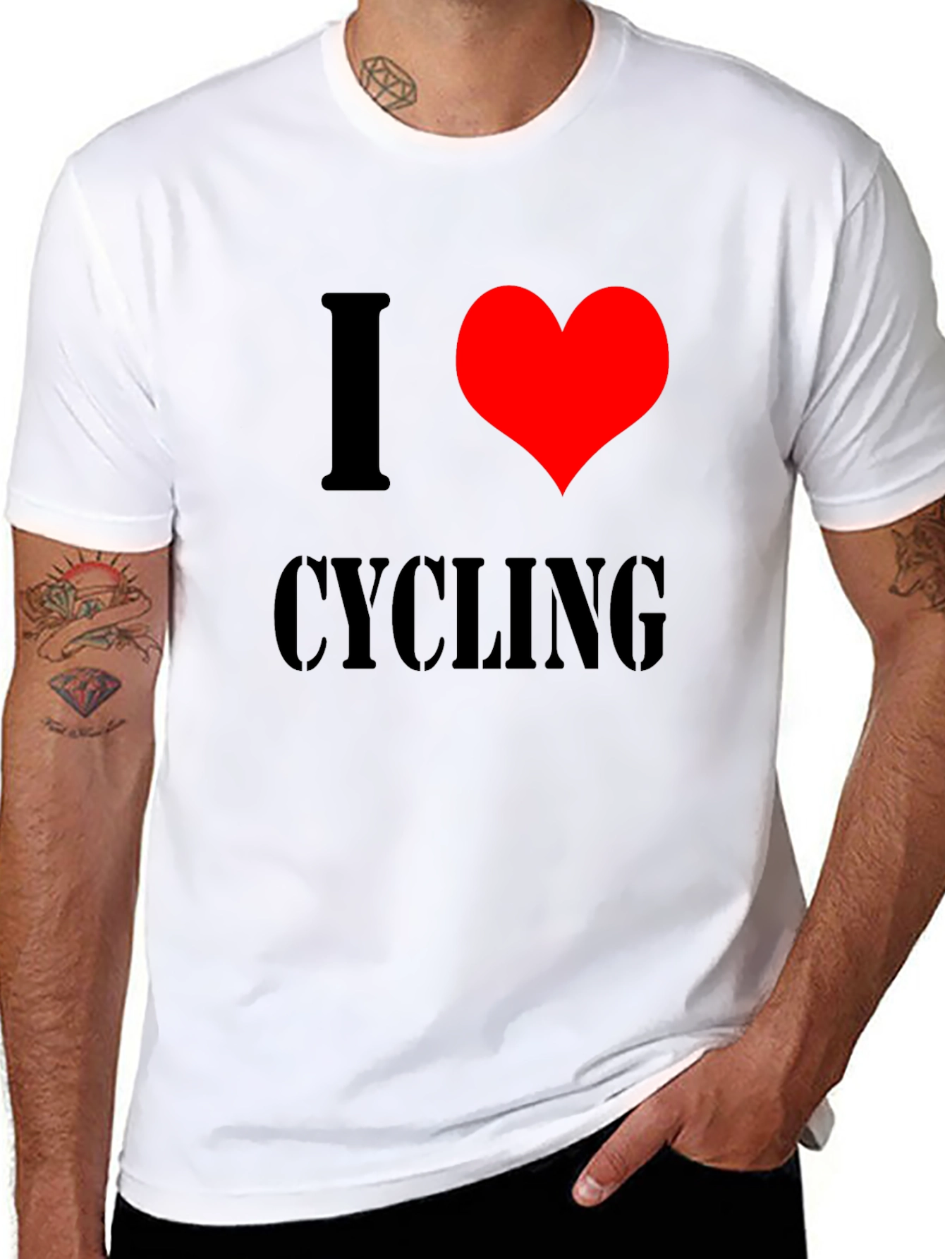 I Love Cycling Black T-Shirt