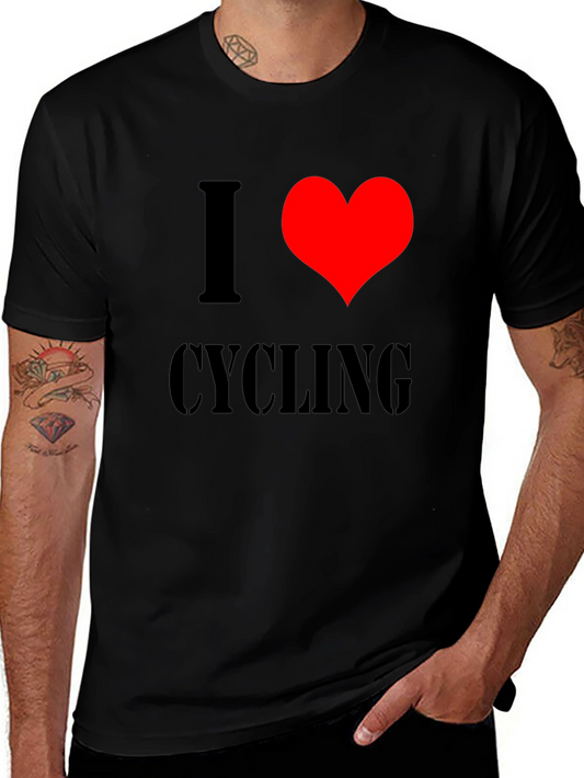 I Love Cycling Black T-Shirt