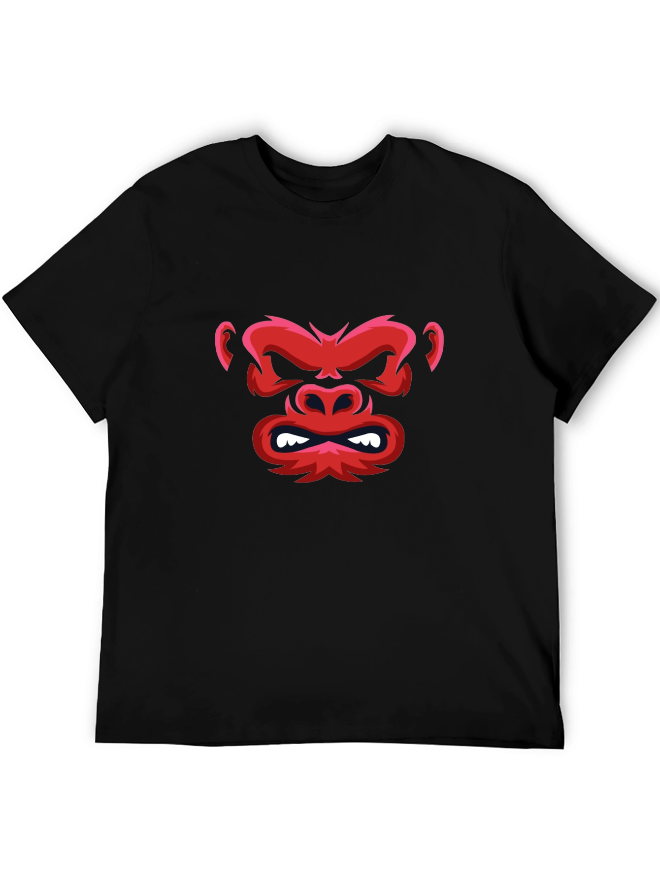Red Gorilla Graphic Black T-Shirt