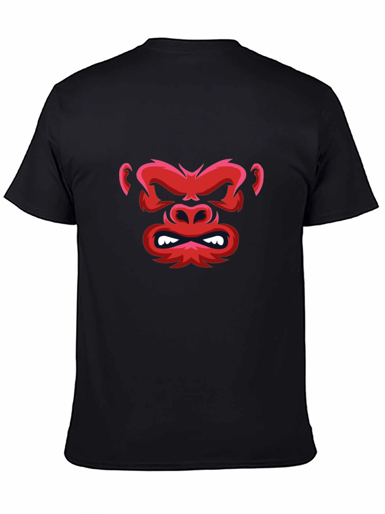 Red Gorilla Graphic Black T-Shirt