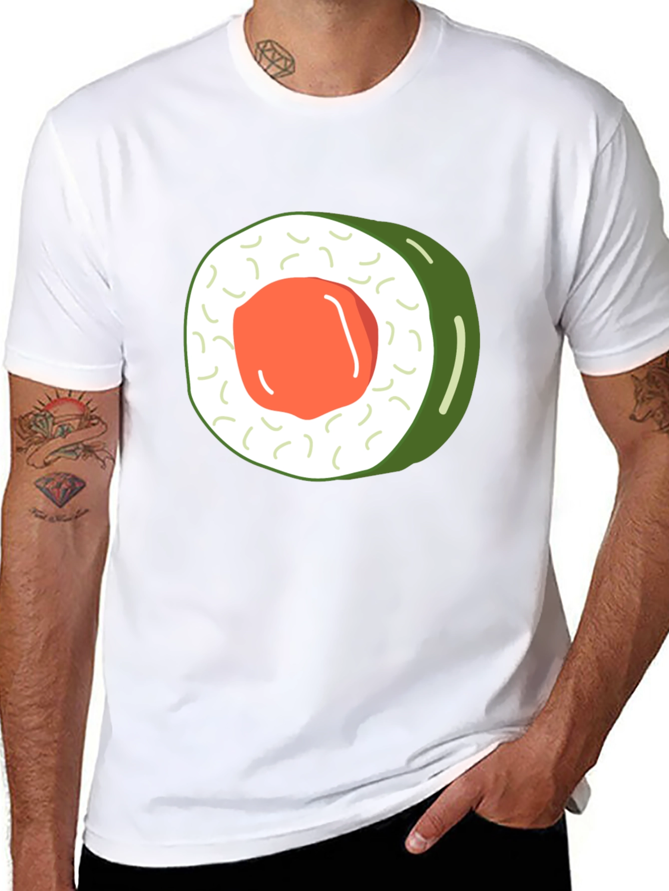 Sushi Roll Graphic Tee - Foodie Fashion T-Shirt