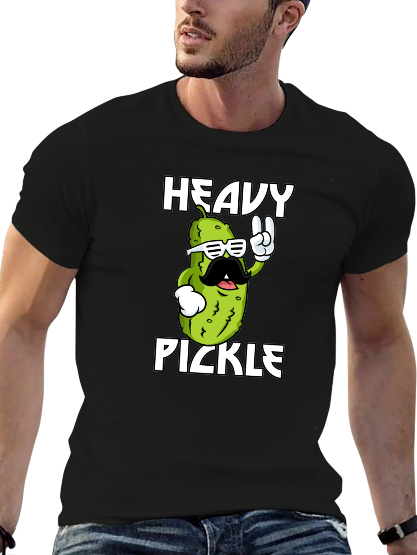 Heavy Pickle Graphic T-Shirt - Cool Novelty Tee