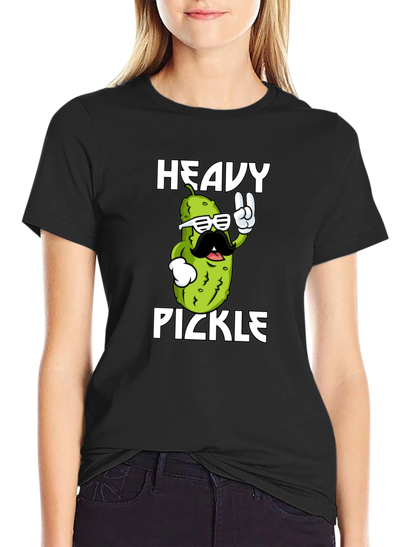 Heavy Pickle Graphic T-Shirt - Cool Novelty Tee