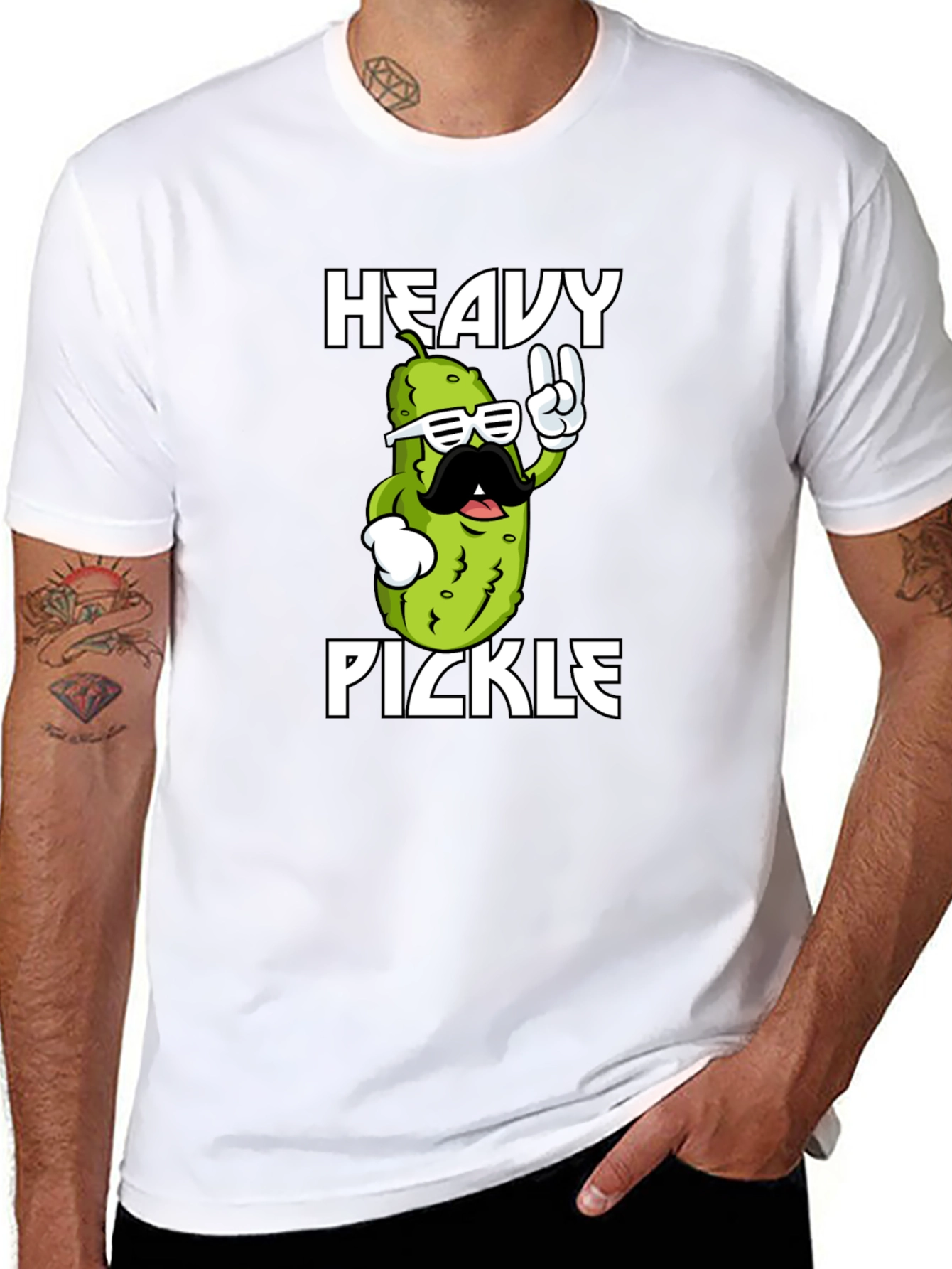 Heavy Pickle Graphic T-Shirt - Cool Novelty Tee