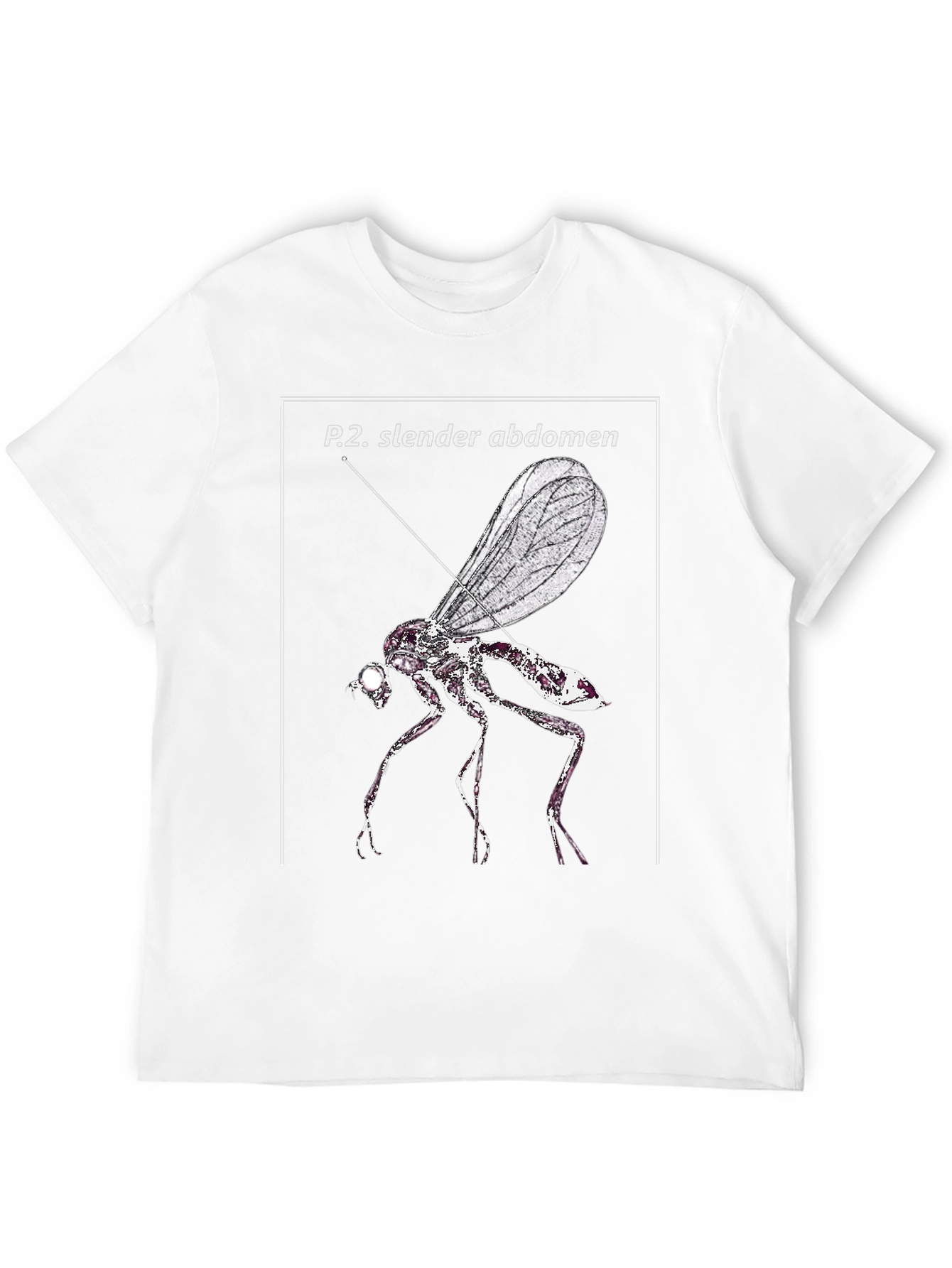 Slender Abdomen Fly Graphic Black T-Shirt