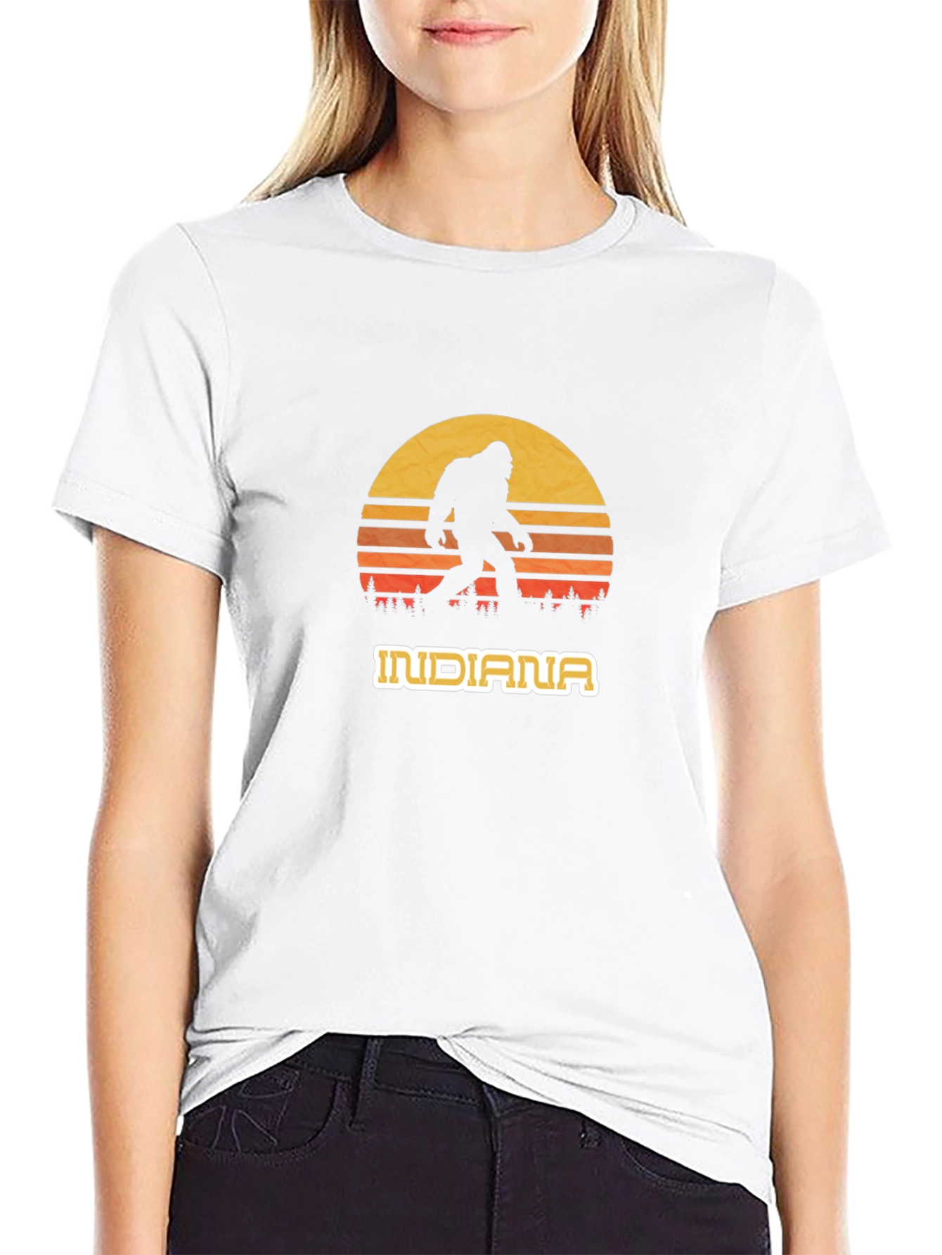 Indiana Bigfoot Sunset Graphic Tee