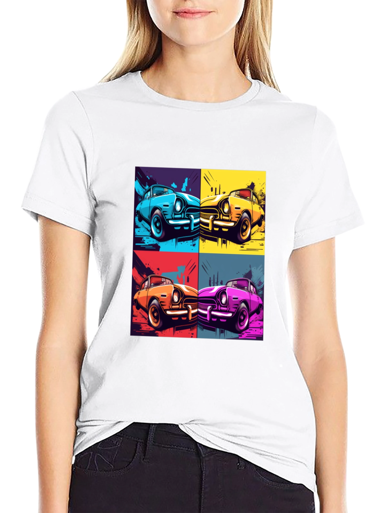 Retro Car Pop Art T-Shirt - Classic Automotive Style