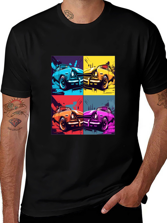 Retro Car Pop Art T-Shirt - Classic Automotive Style