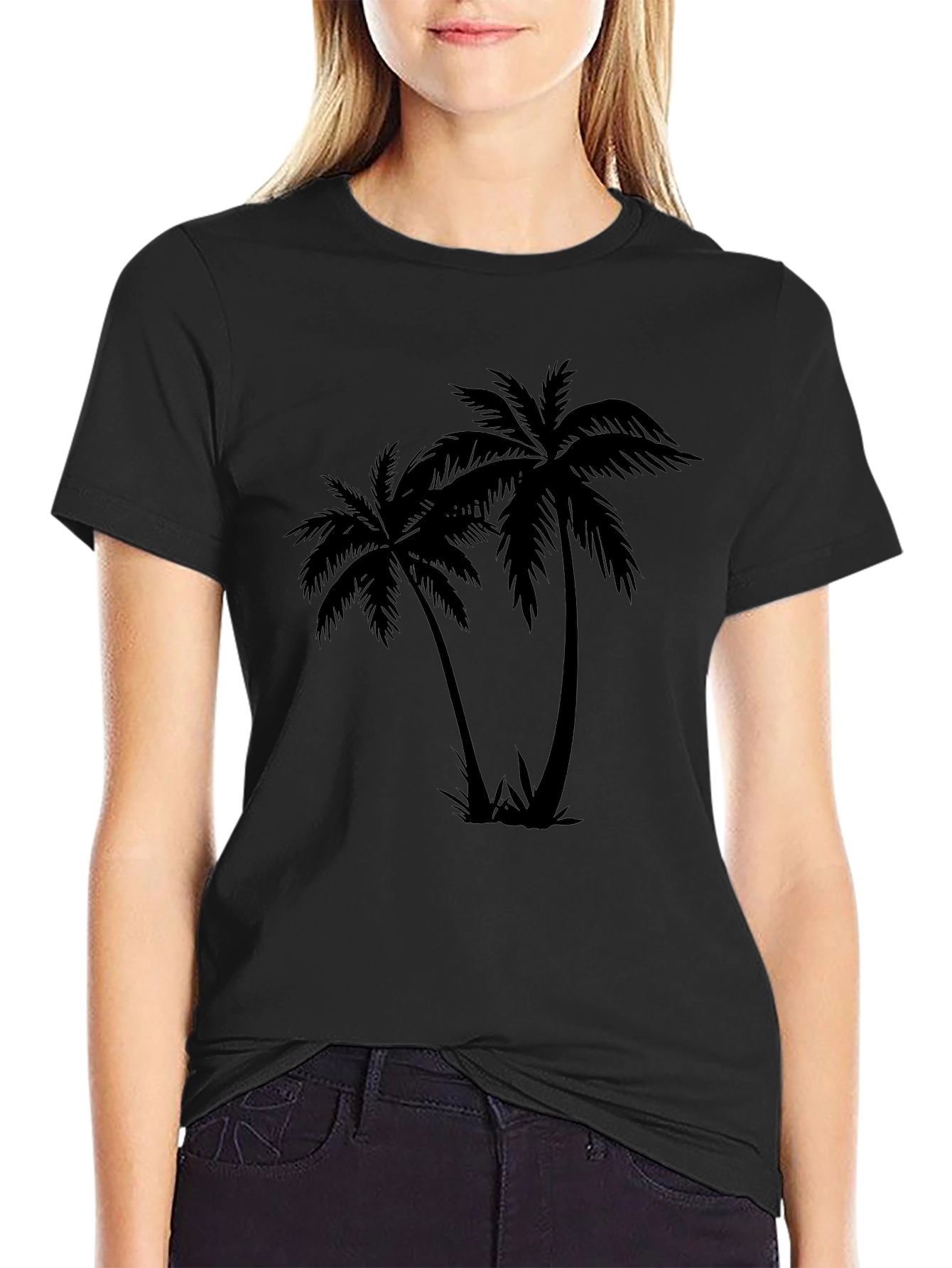 Palm Tree Graphic Black T-Shirt