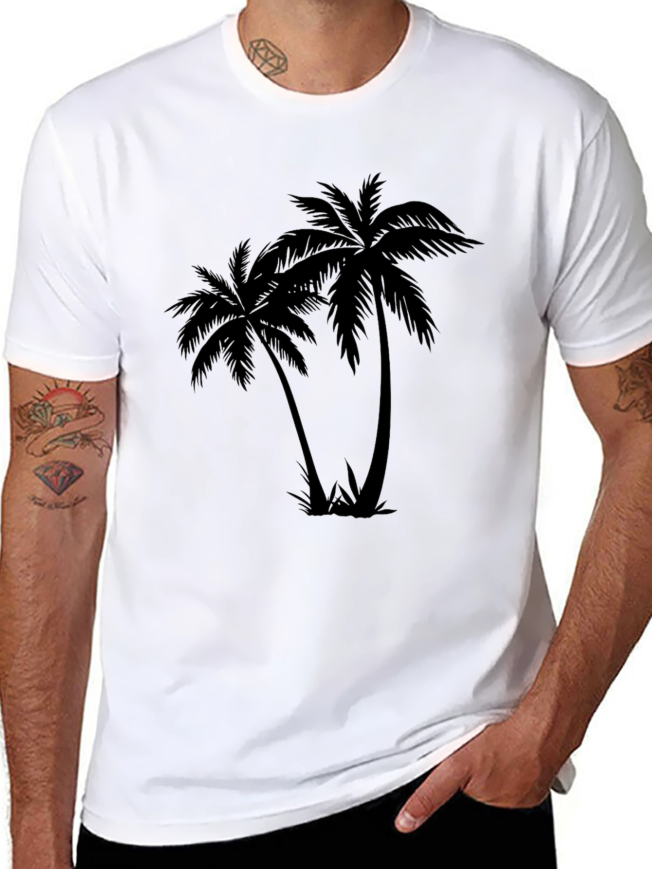 Palm Tree Graphic Black T-Shirt