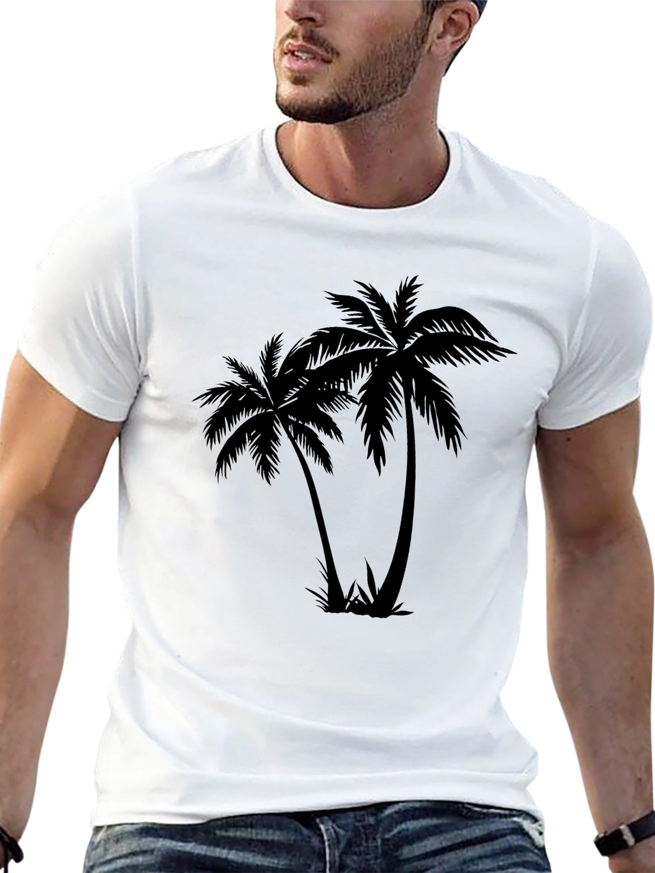 Palm Tree Graphic Black T-Shirt