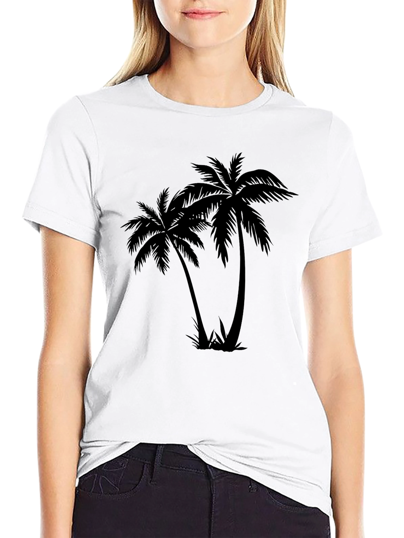 Palm Tree Graphic Black T-Shirt