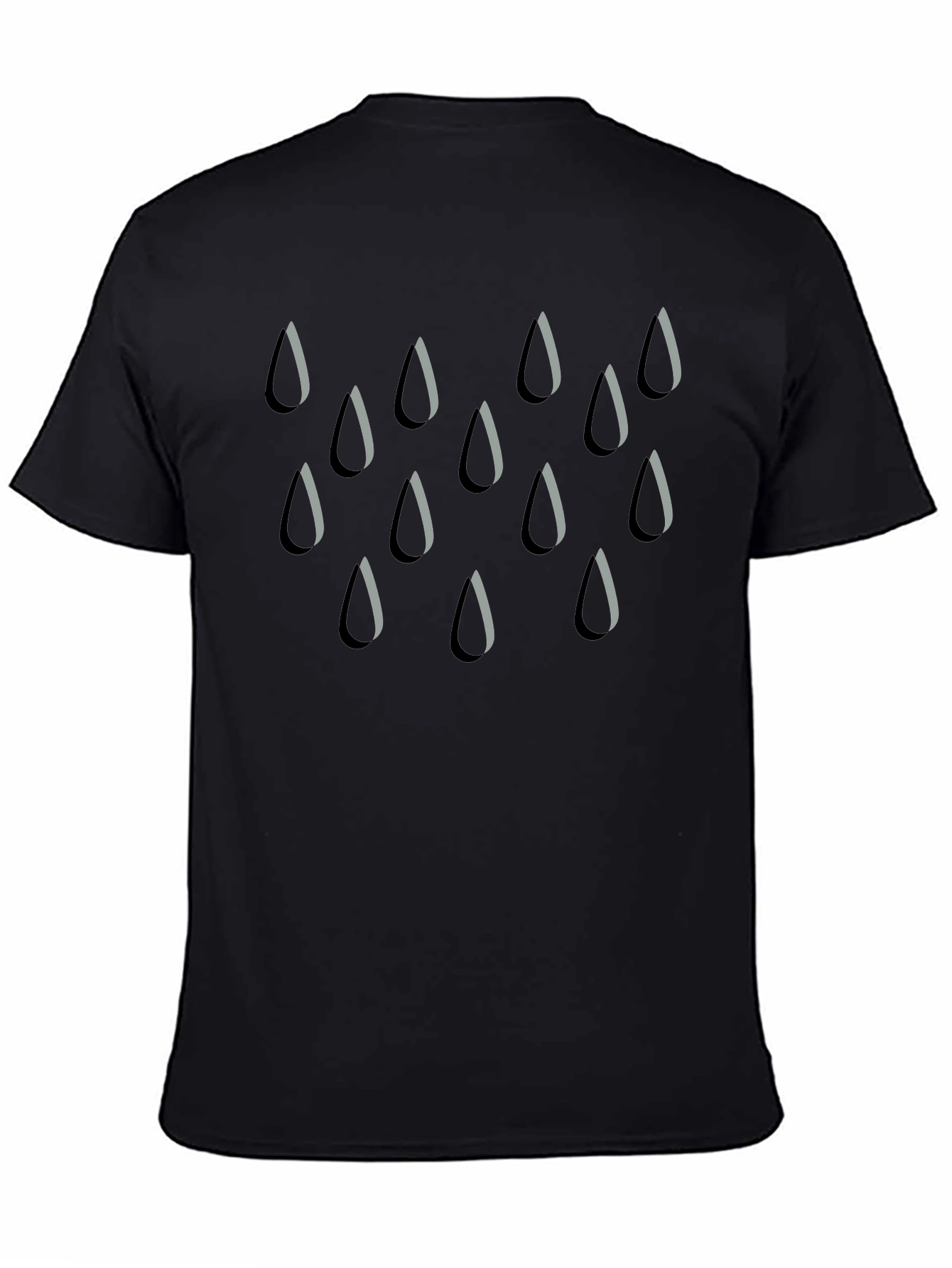 Rain Drop Graphic Tee - Stylish Mens Black T-Shirt
