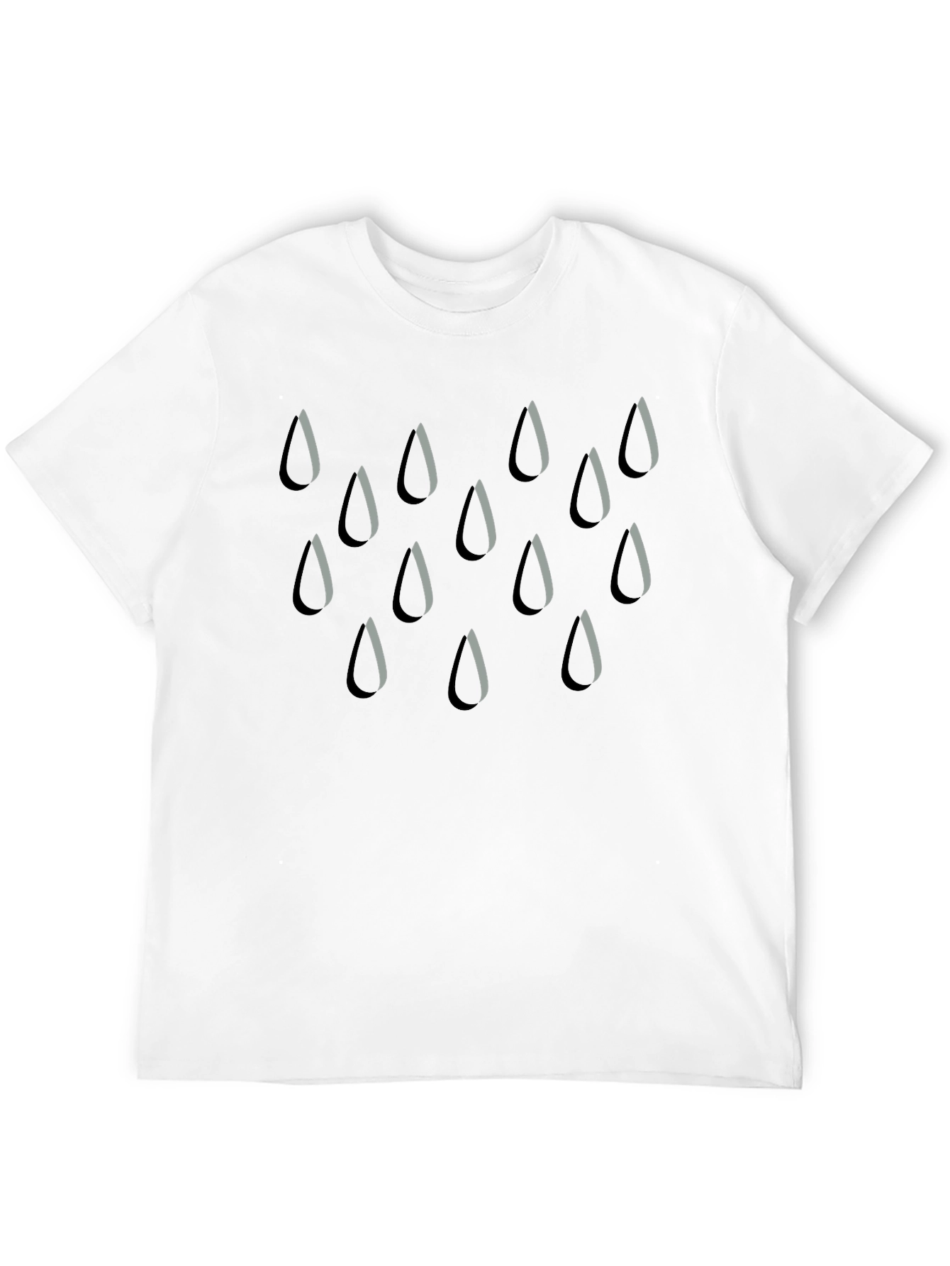 Rain Drop Graphic Tee - Stylish Mens Black T-Shirt