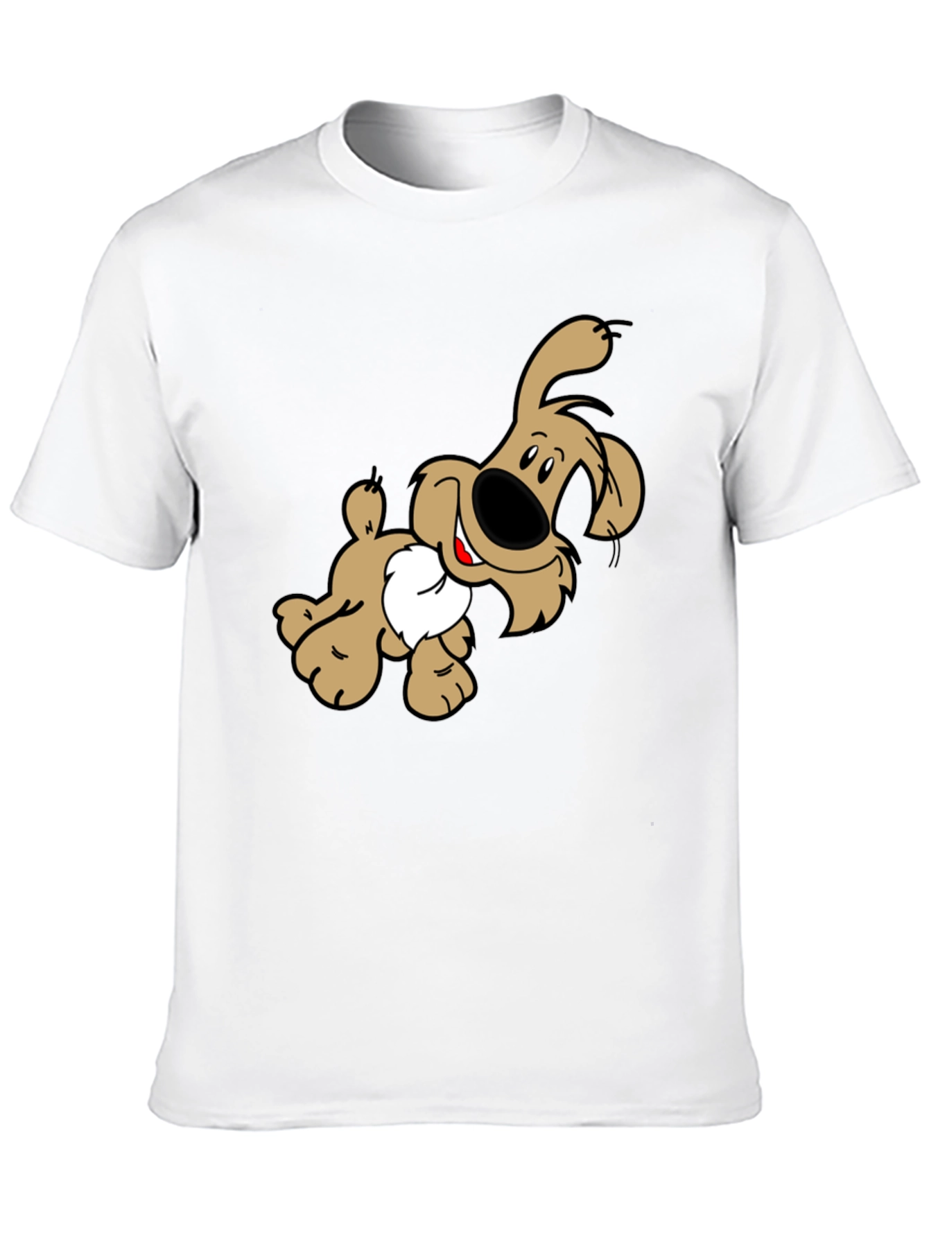 Cartoon Dog Graphic Print Black T-Shirt