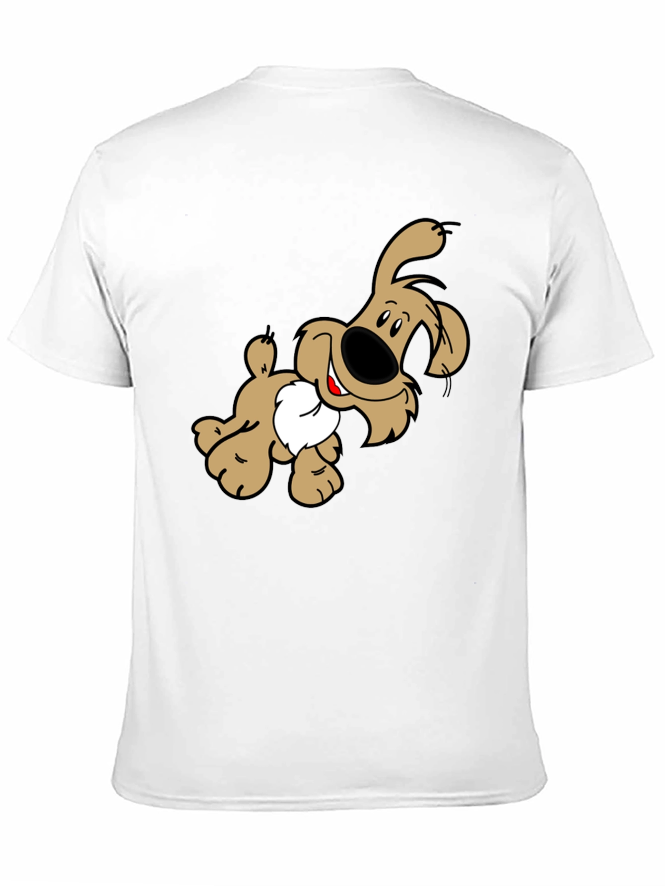 Cartoon Dog Graphic Print Black T-Shirt