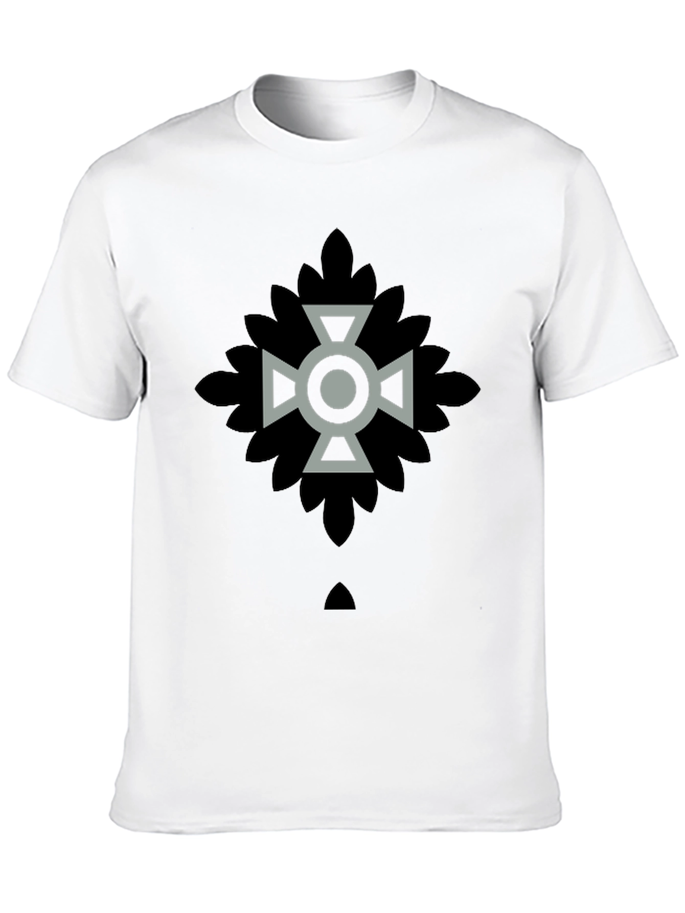 Geometric Graphic Print Black Casual T-Shirt
