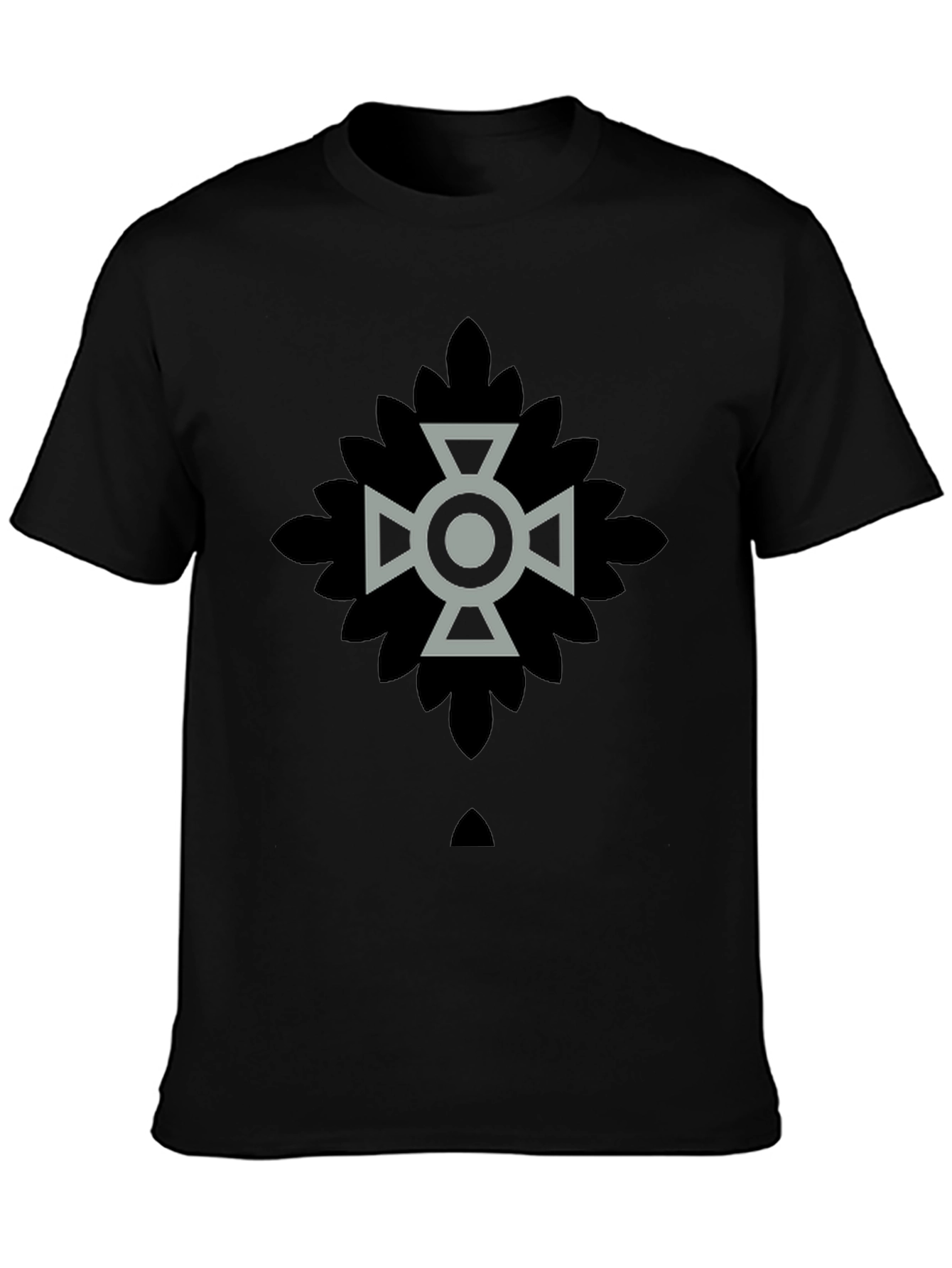 Geometric Graphic Print Black Casual T-Shirt