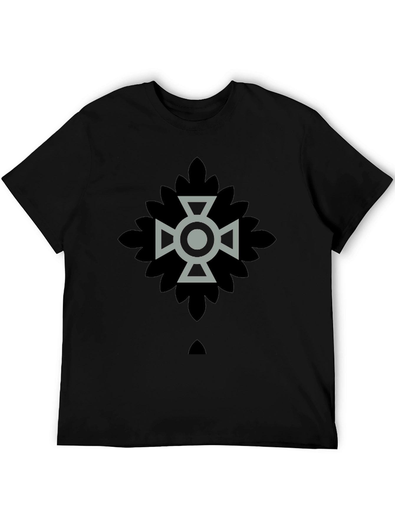 Geometric Graphic Print Black Casual T-Shirt
