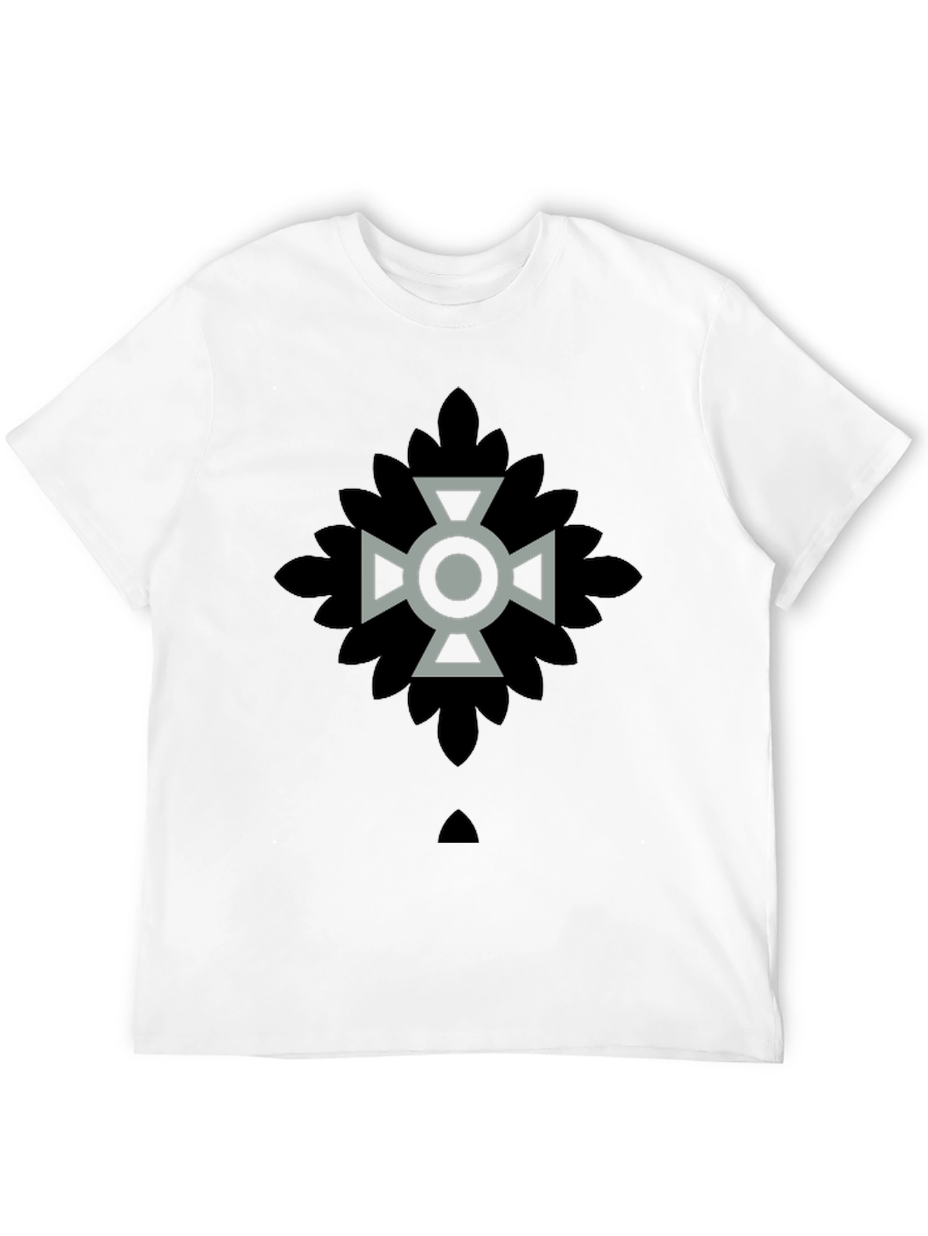 Geometric Graphic Print Black Casual T-Shirt