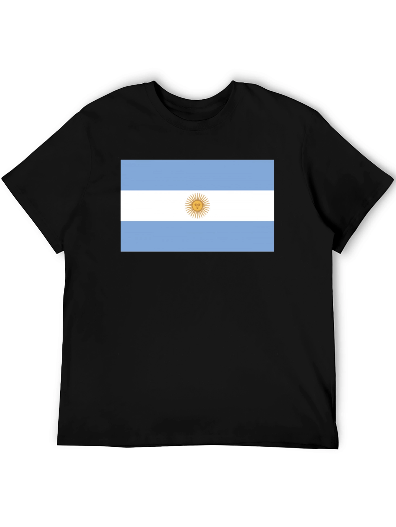 Argentina Flag T-Shirt - Black Cotton Tee