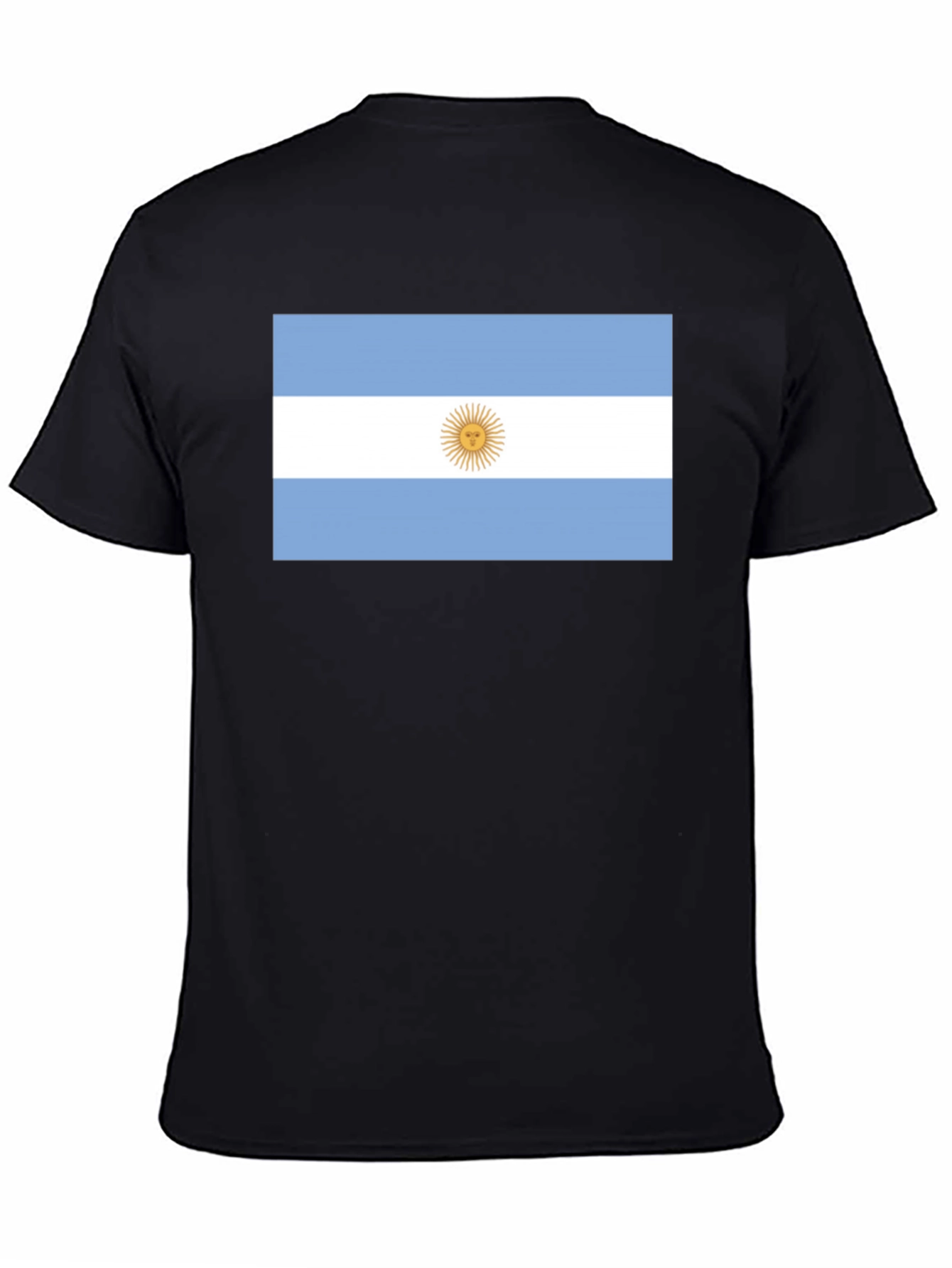 Argentina Flag T-Shirt - Black Cotton Tee