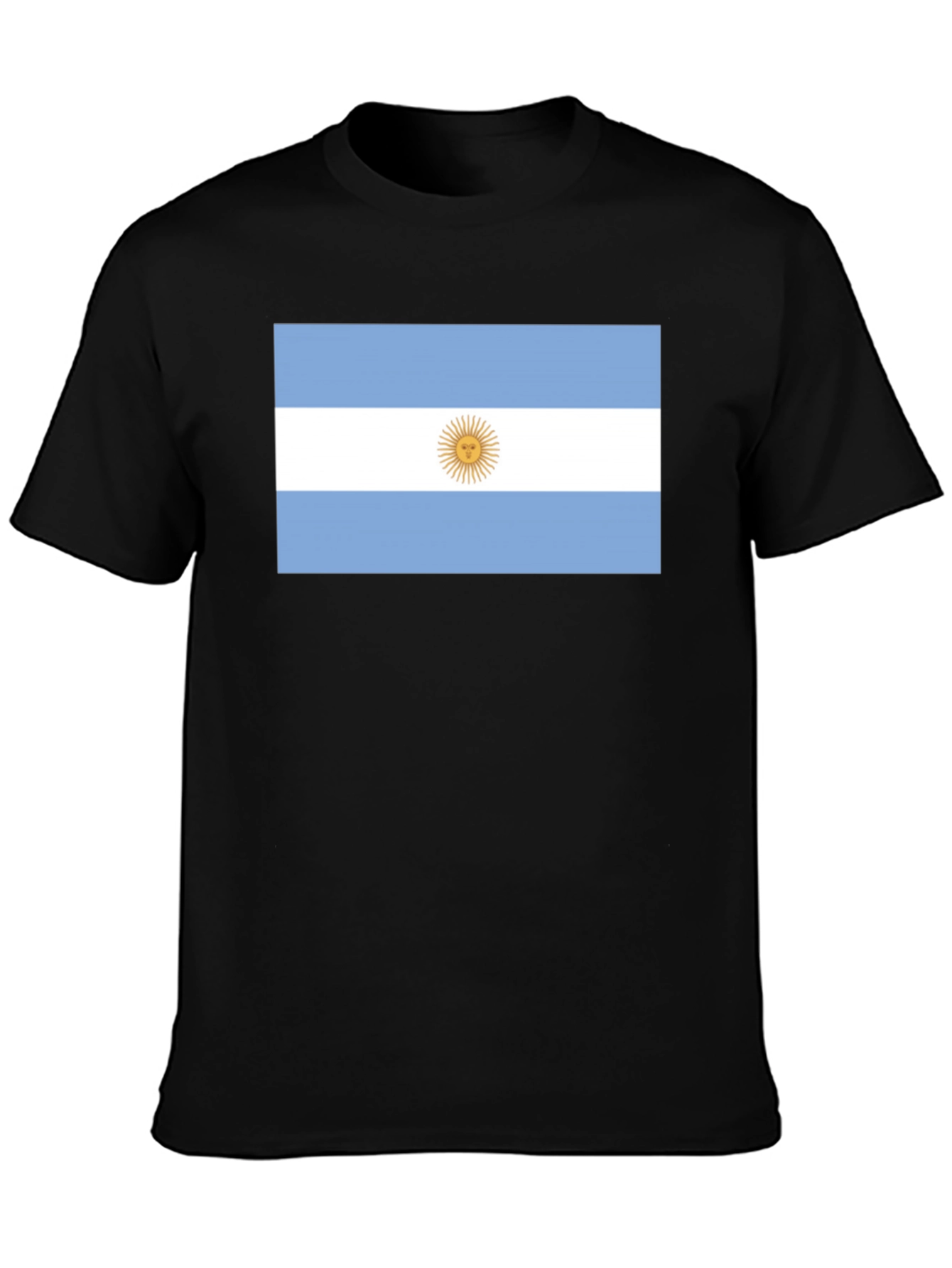 Argentina Flag T-Shirt - Black Cotton Tee