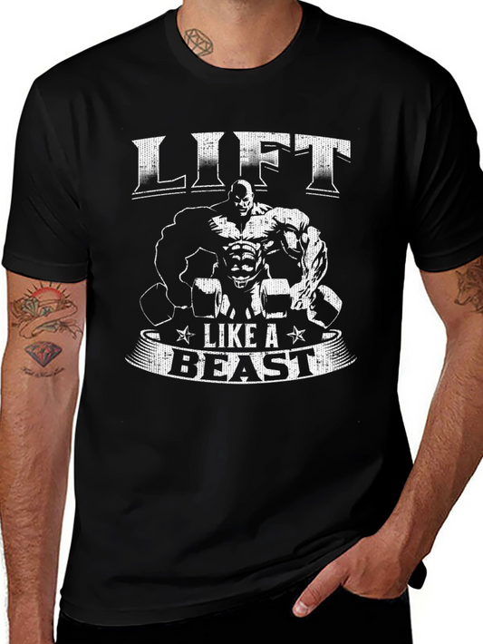 Lift Like A Beast Graphic T-Shirt - Bodybuilding Fitness Tee
