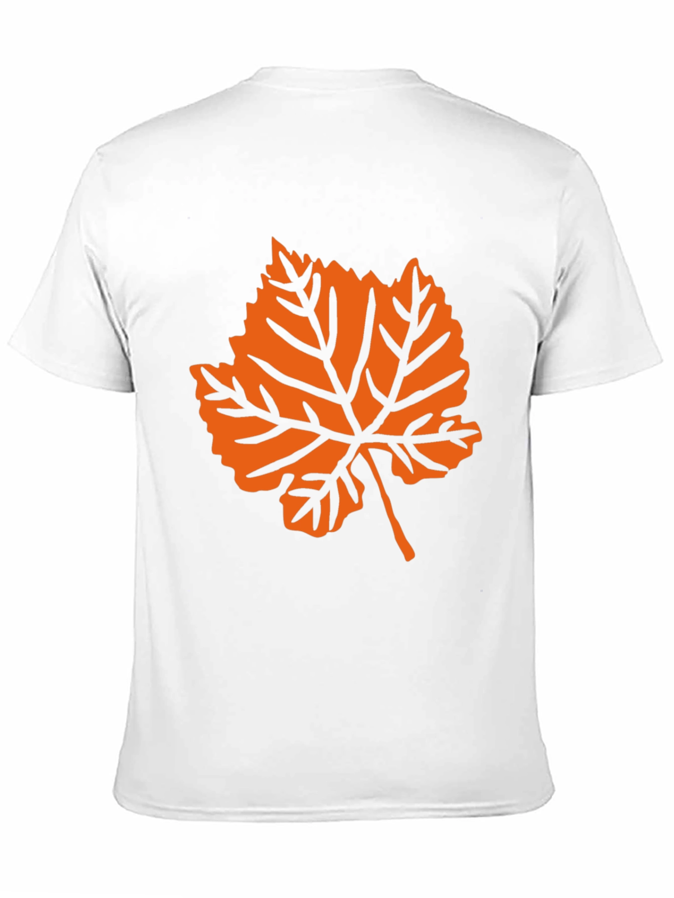 Black T-Shirt with Orange Leaf Graphic