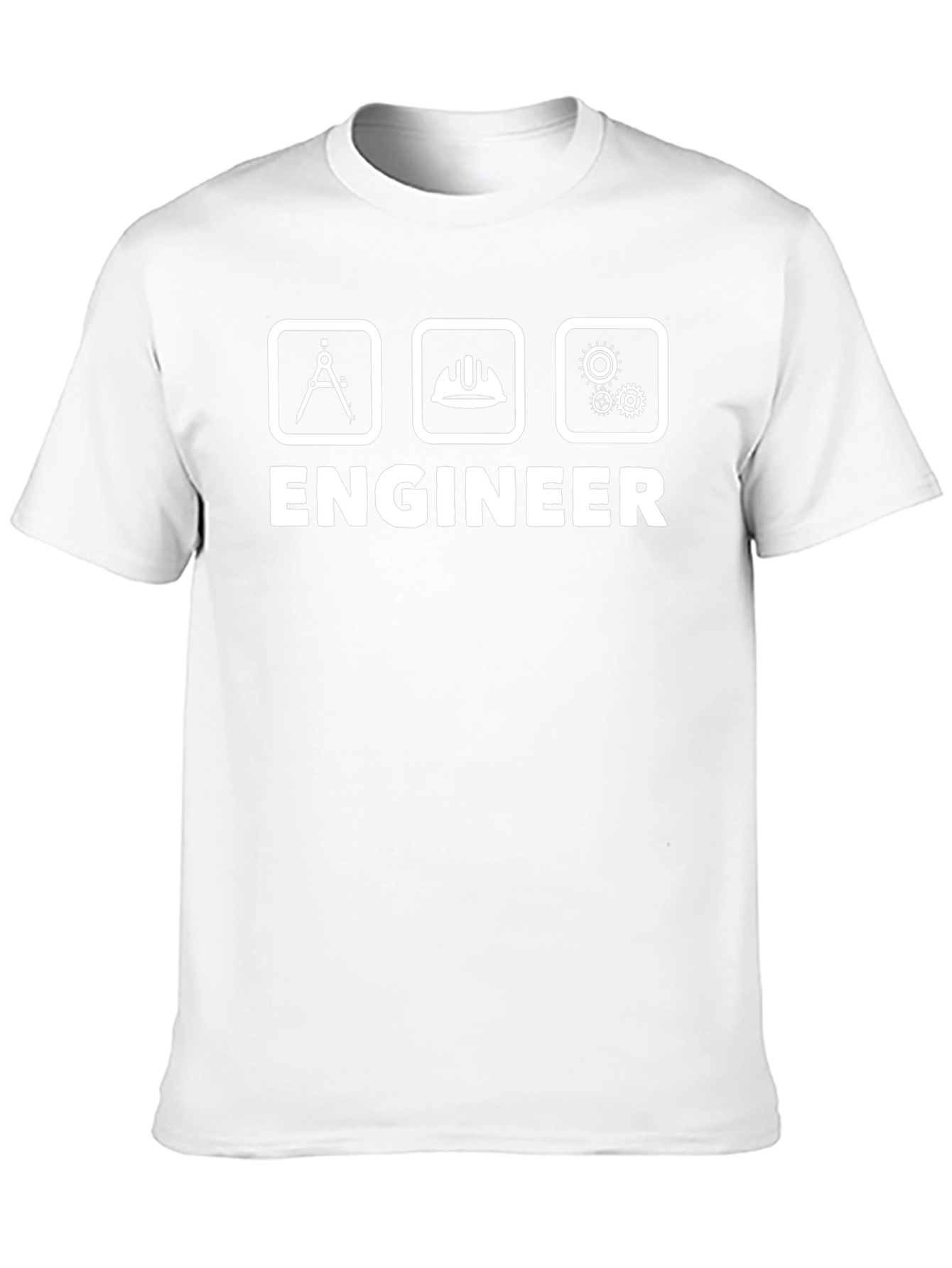 Engineer T-Shirt - Drafting Tool Hard Hat Gears