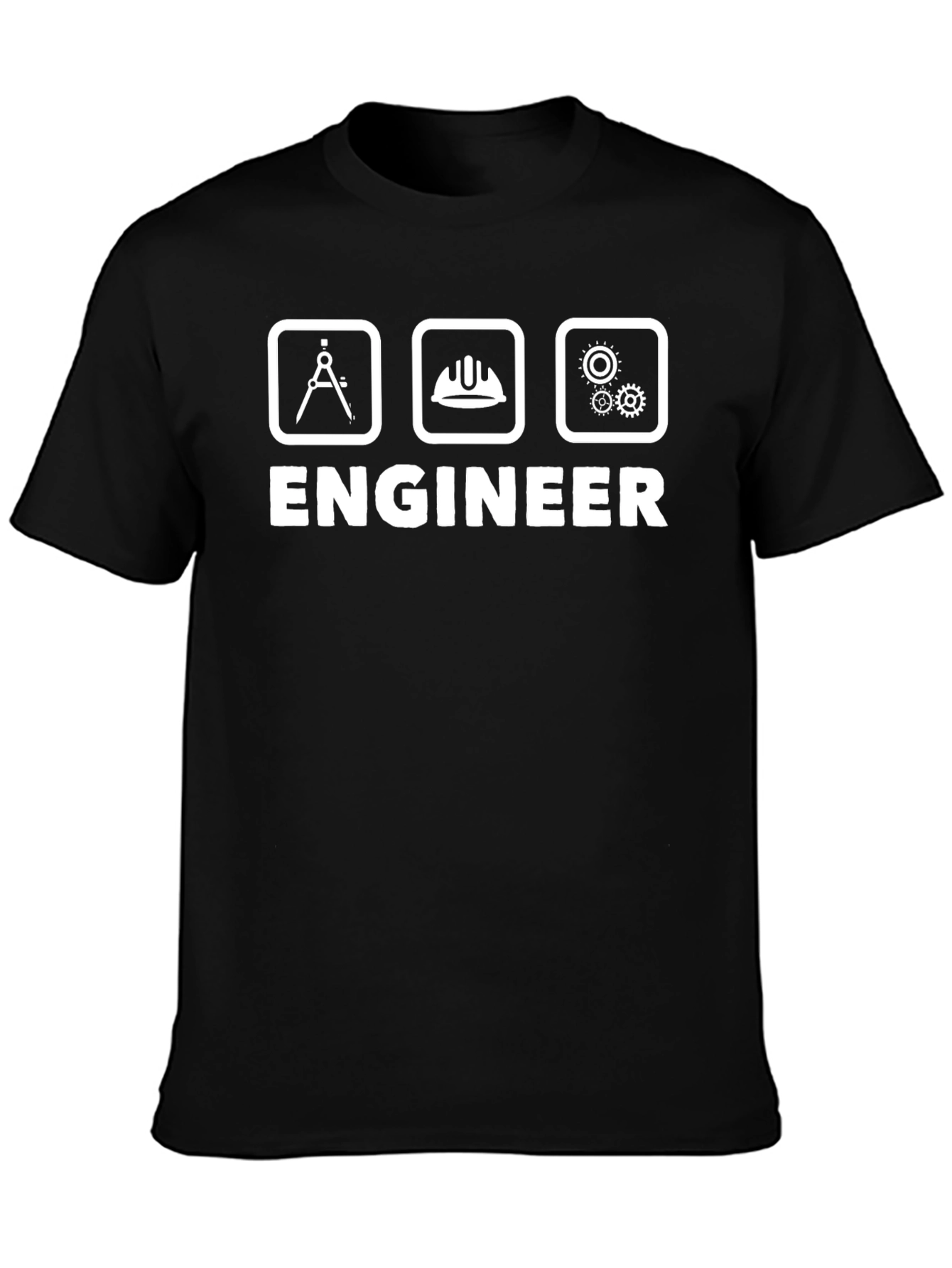 Engineer T-Shirt - Drafting Tool Hard Hat Gears