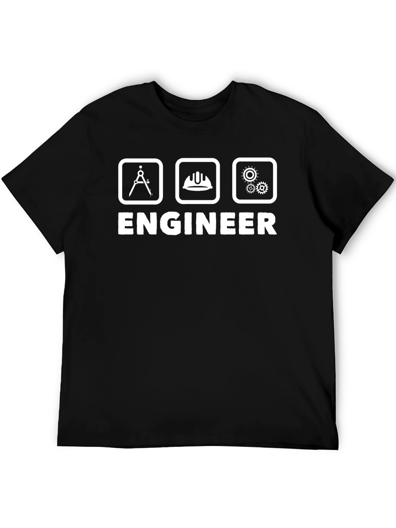 Engineer T-Shirt - Drafting Tool Hard Hat Gears